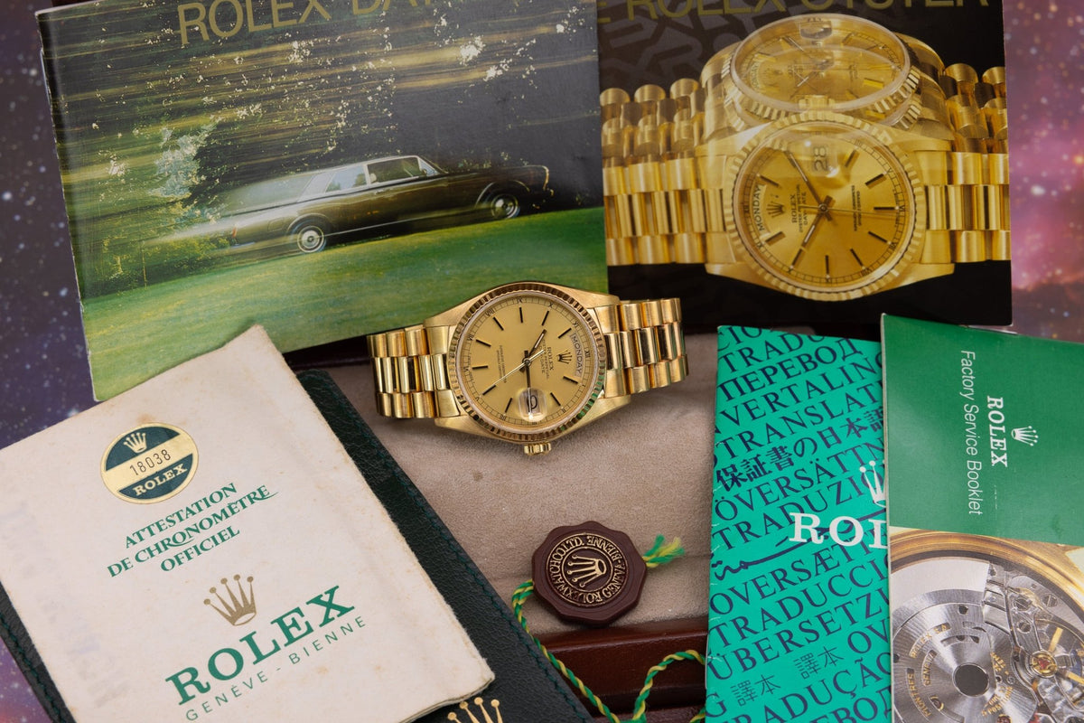 1984 Rolex Day-Date Ref. 18038 | Champagne Dial | Box and Papers - Sierra Time Co