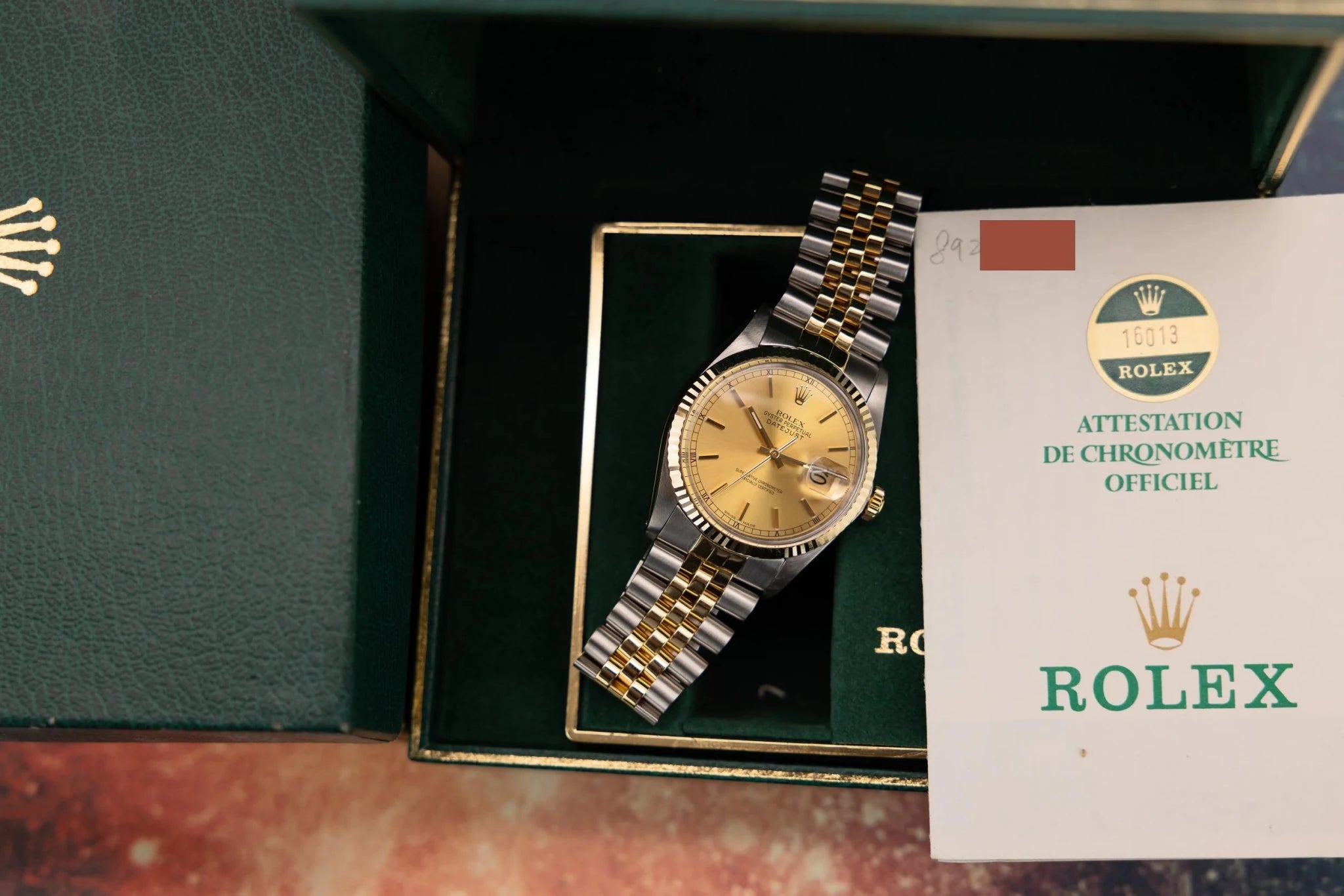 1985 Rolex Datejust Ref. 16013 | Champagne Dial | Box and Papers - Sierra Time Co