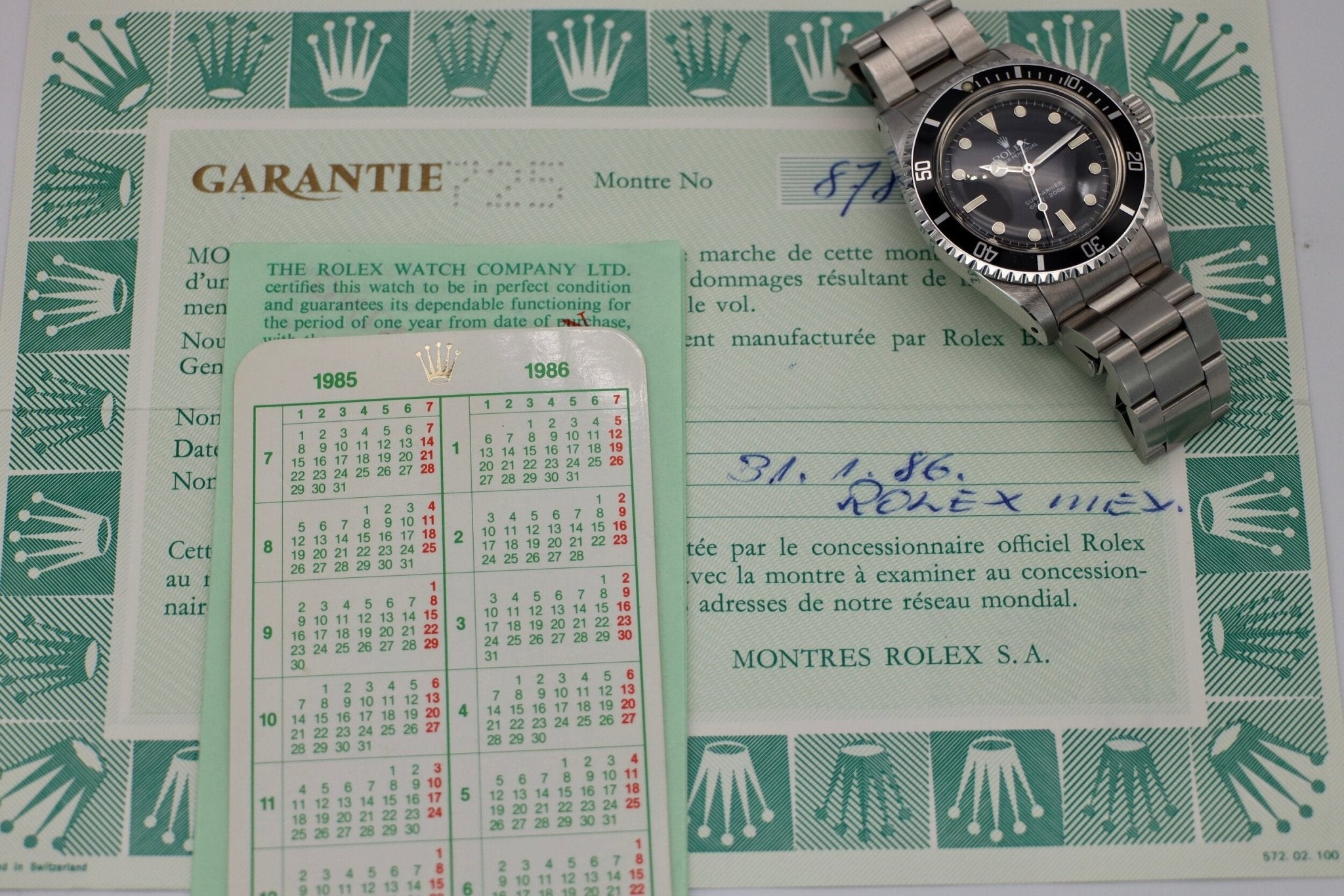 1985 Rolex Submariner Ref. 5513 | Papers - Sierra Time Co