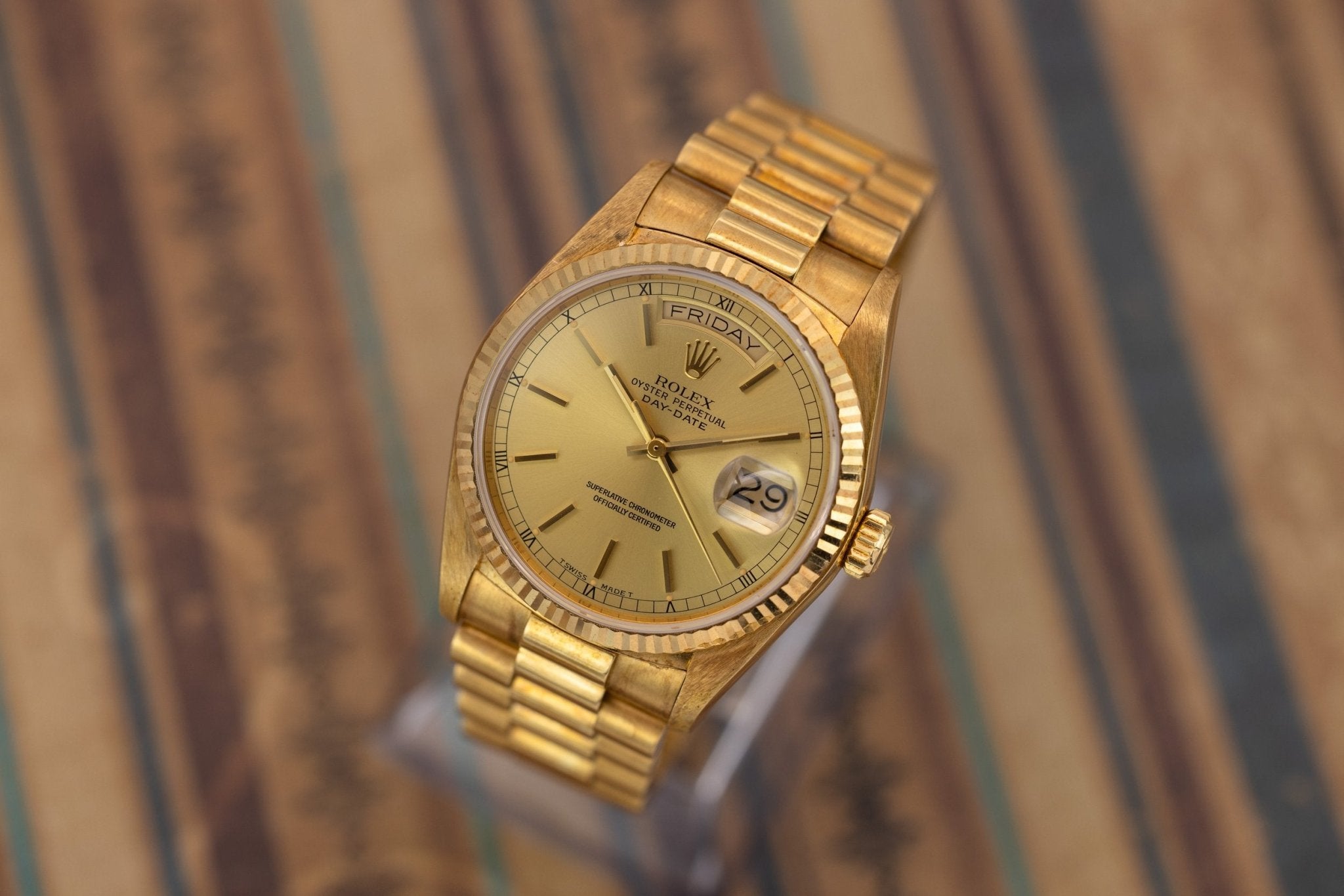 1986 Rolex Day-Date Ref. 18038 | Champagne Dial | Mint Condition - Sierra Time Co