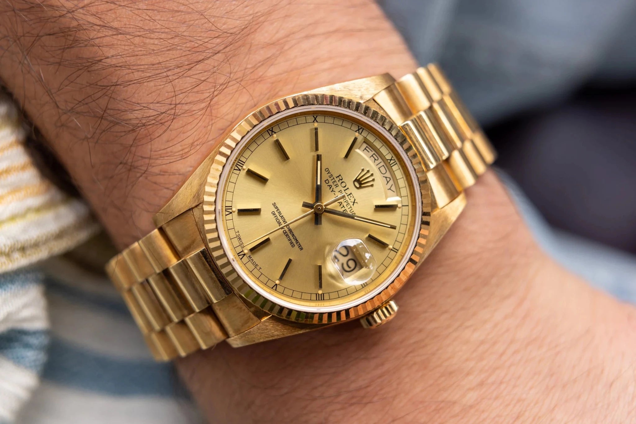 1986 Rolex Day-Date Ref. 18038 | Champagne Dial | Mint Condition - Sierra Time Co