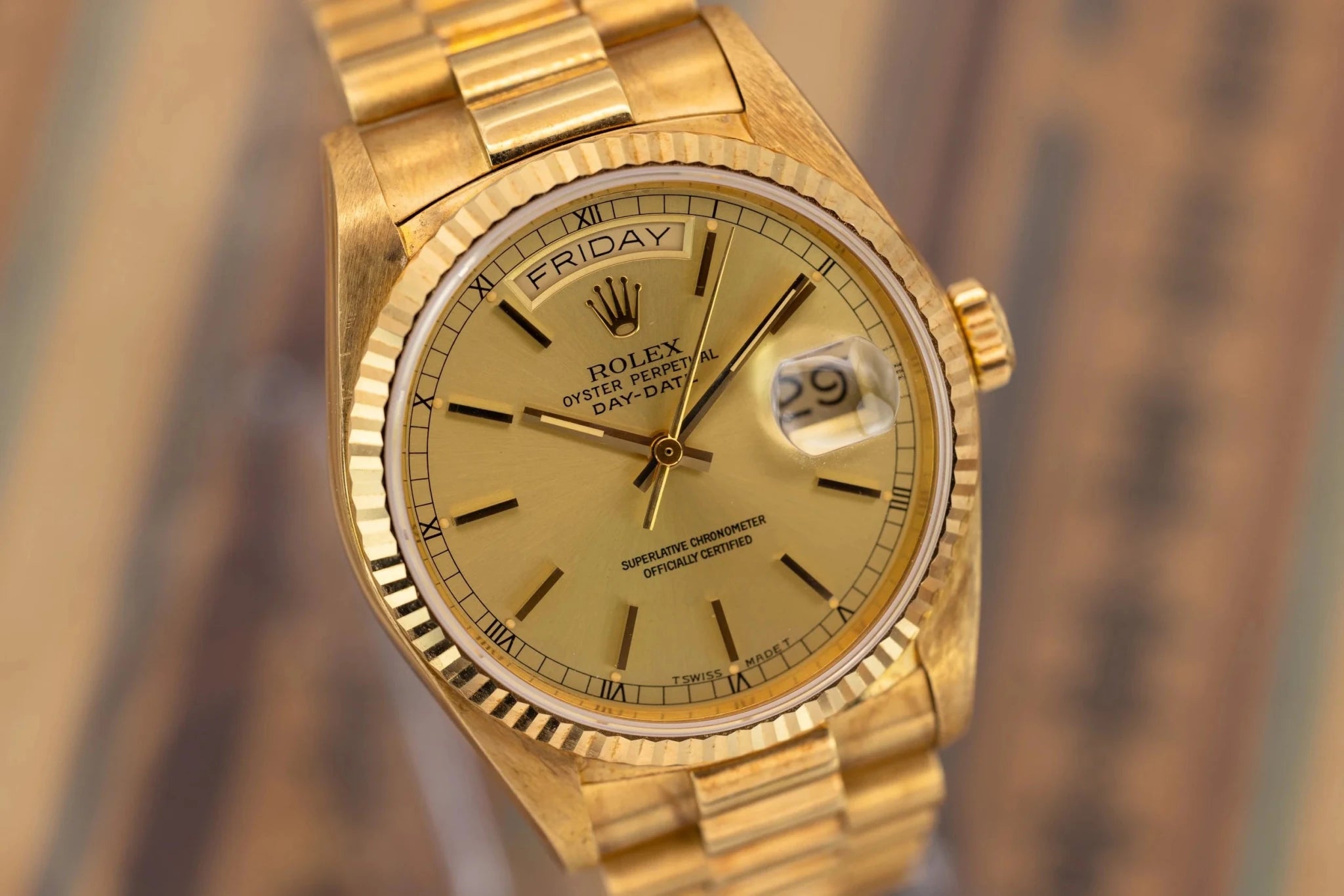 1986 Rolex Day-Date Ref. 18038 | Champagne Dial | Mint Condition - Sierra Time Co