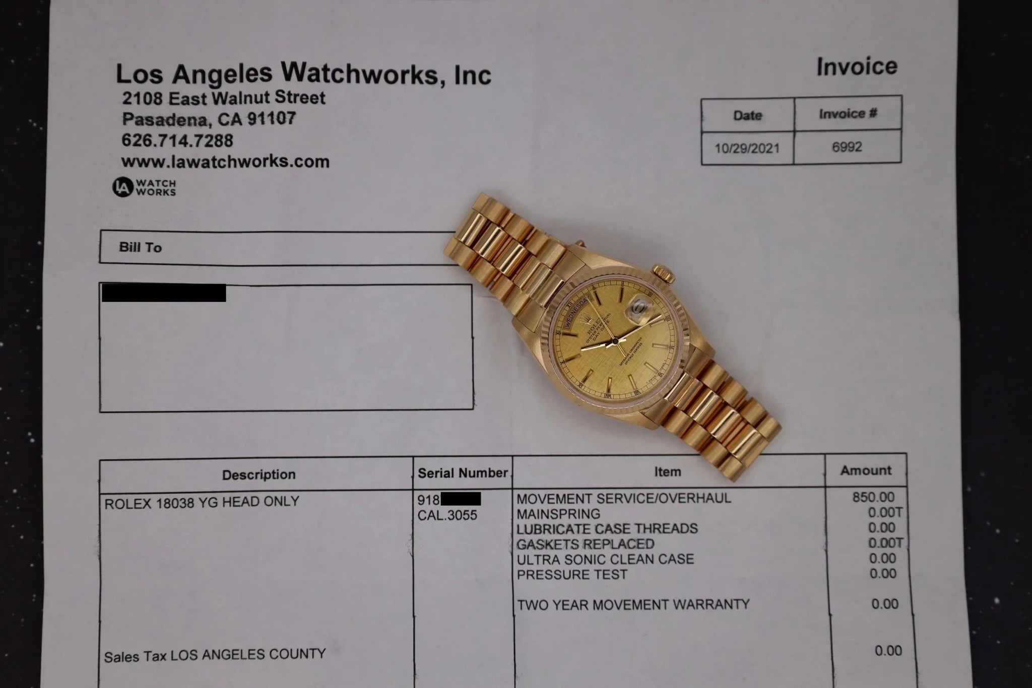 1986 Rolex Day-Date Ref. 18038 | Linen Dial - Sierra Time Co