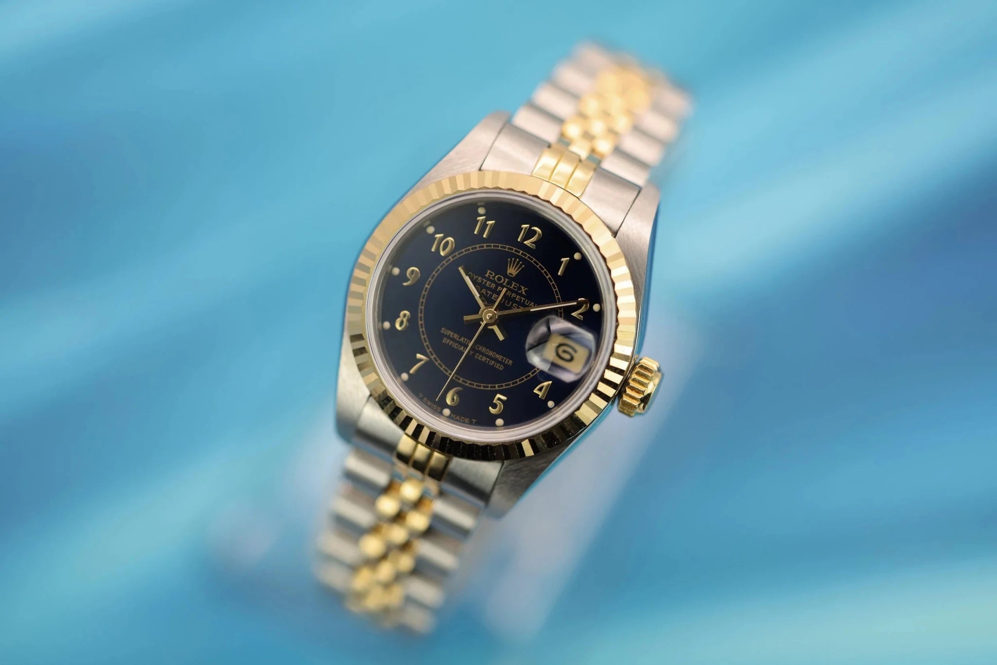 1986 Rolex Ladies Datejust Ref. 69173 | Dark Blue Boiler Gauge Dial - Sierra Time Co