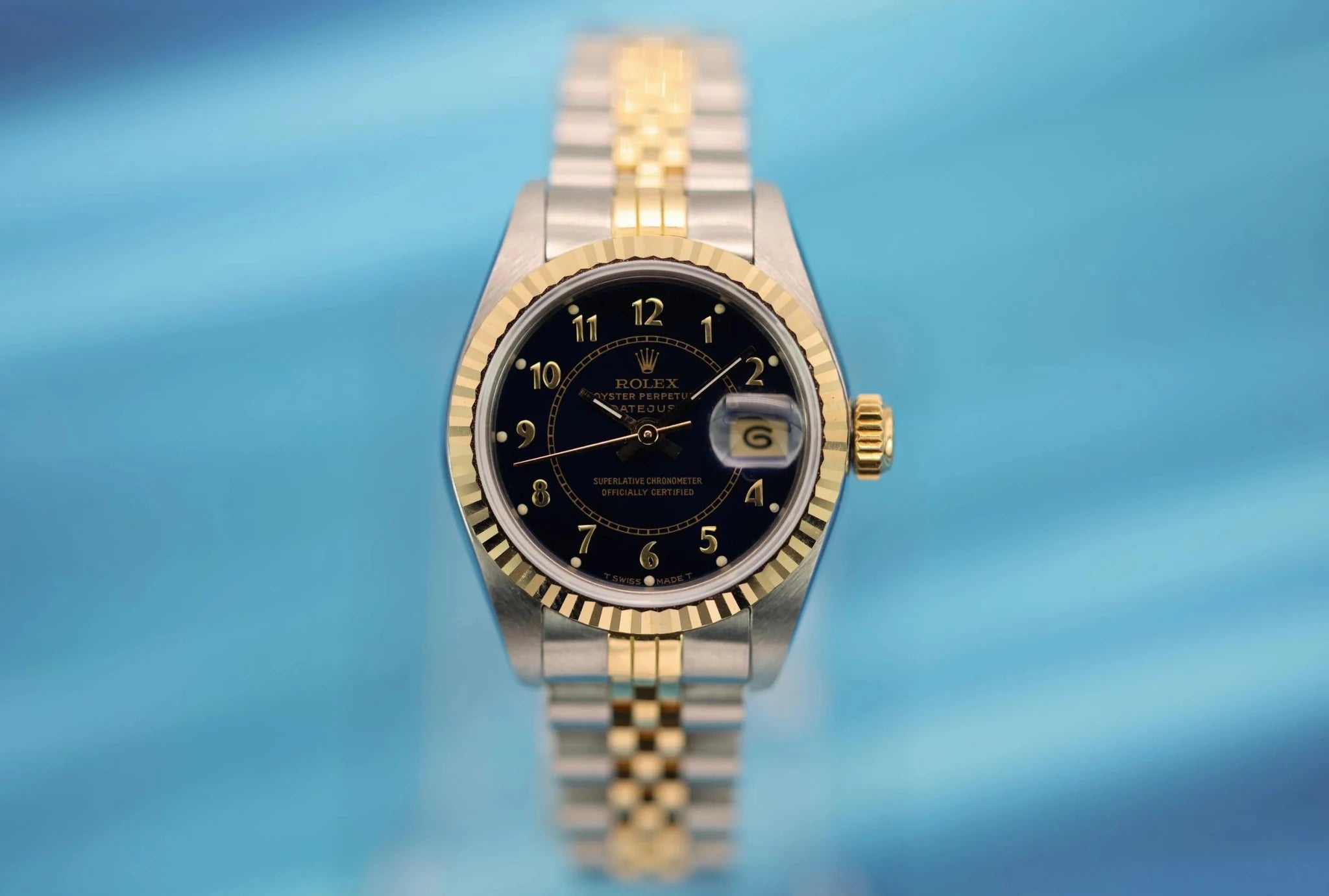 1986 Rolex Ladies Datejust Ref. 69173 | Dark Blue Boiler Gauge Dial - Sierra Time Co