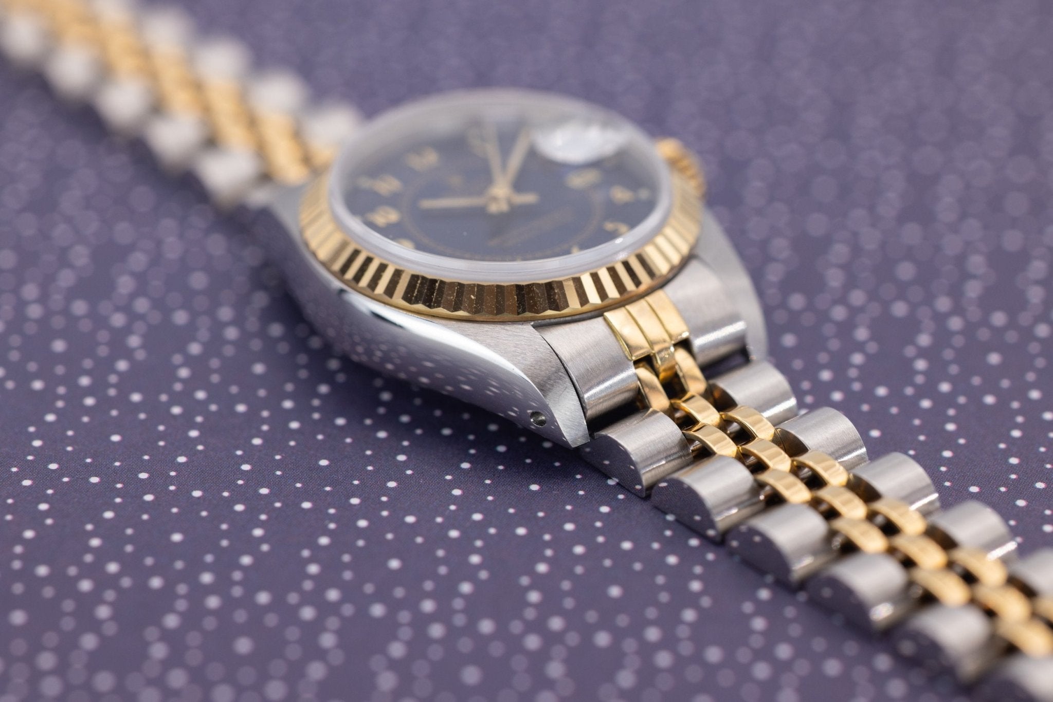 1986 Rolex Ladies Datejust Ref. 69173 | Rare Blue Boiler Gauge Dial - Sierra Time Co