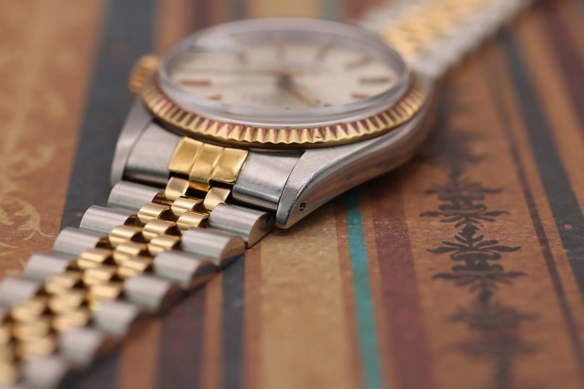 1987 Rolex Datejust Ref. 16013 | Silver Dial | Rose Gold Patina - Sierra Time Co