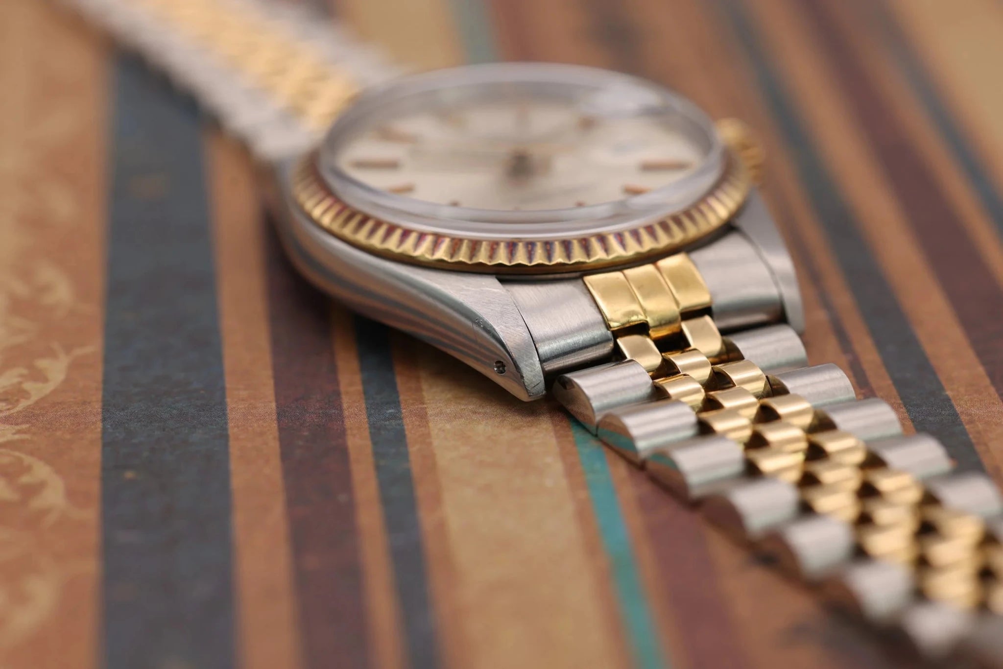 1987 Rolex Datejust Ref. 16013 | Silver Dial | Rose Gold Patina - Sierra Time Co