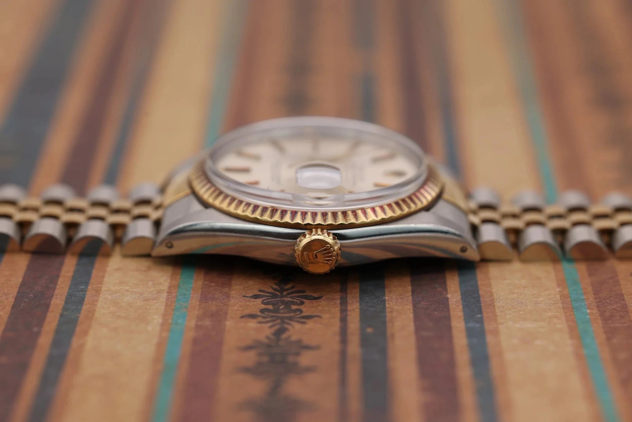 1987 Rolex Datejust Ref. 16013 | Silver Dial | Rose Gold Patina - Sierra Time Co
