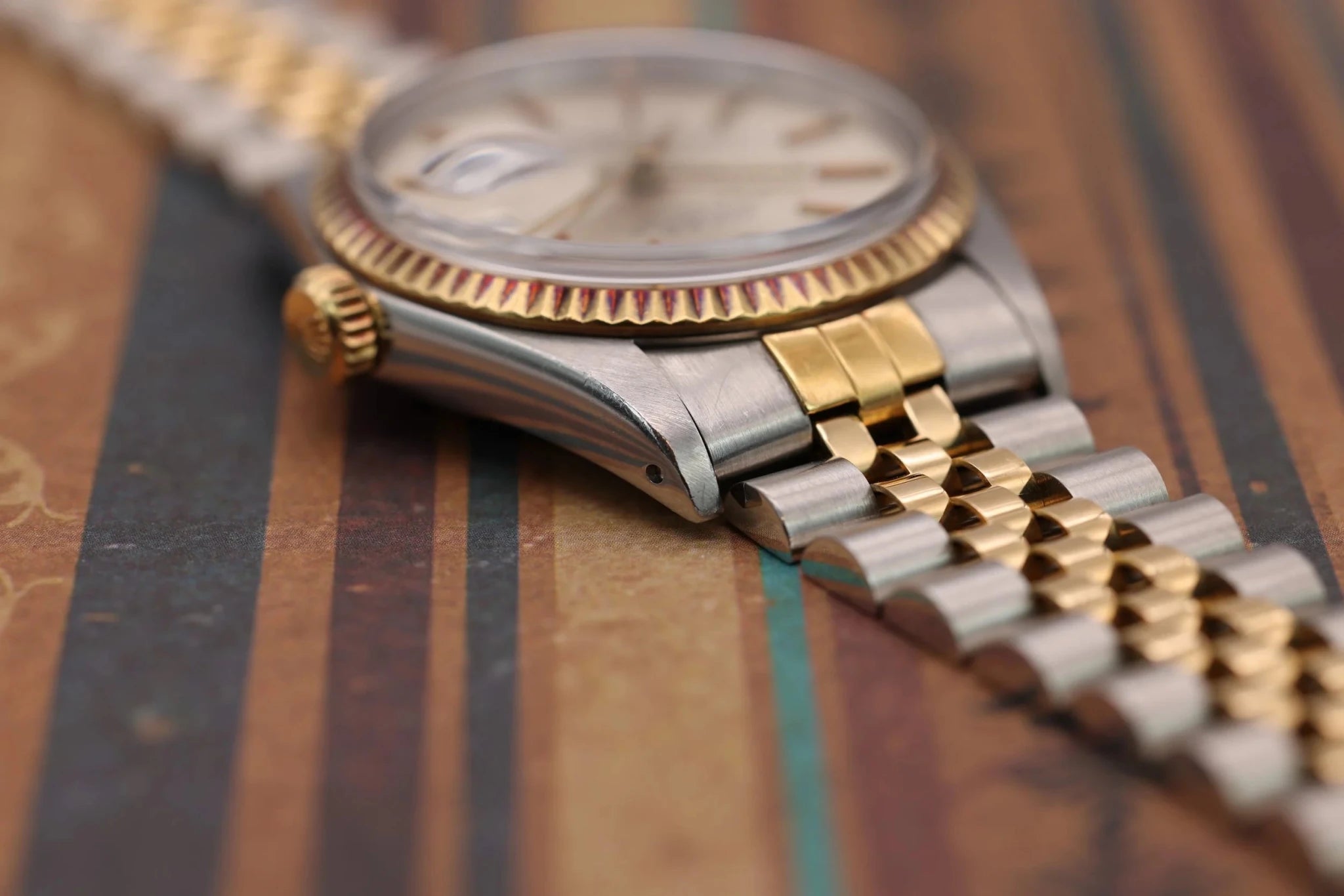 1987 Rolex Datejust Ref. 16013 | Silver Dial | Rose Gold Patina - Sierra Time Co