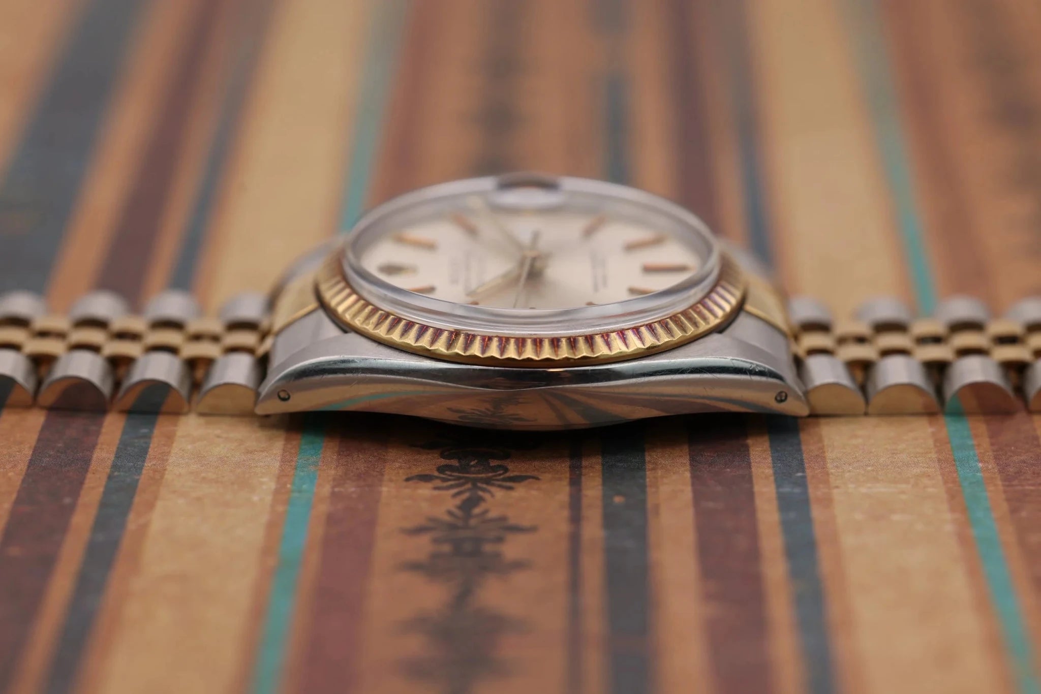 1987 Rolex Datejust Ref. 16013 | Silver Dial | Rose Gold Patina - Sierra Time Co