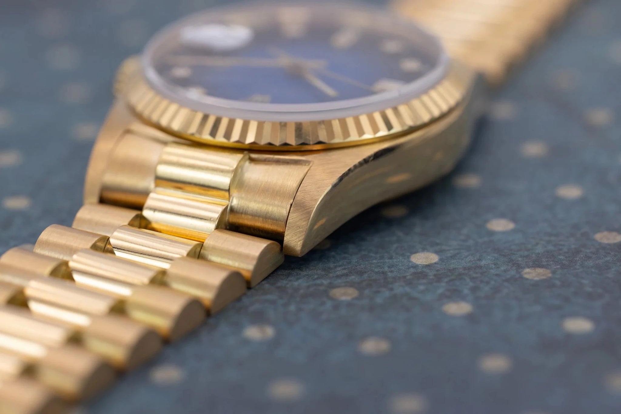 1987 Rolex Day-Date Ref. 18038 | Blue Vignette Dial | Box and Papers - Sierra Time Co