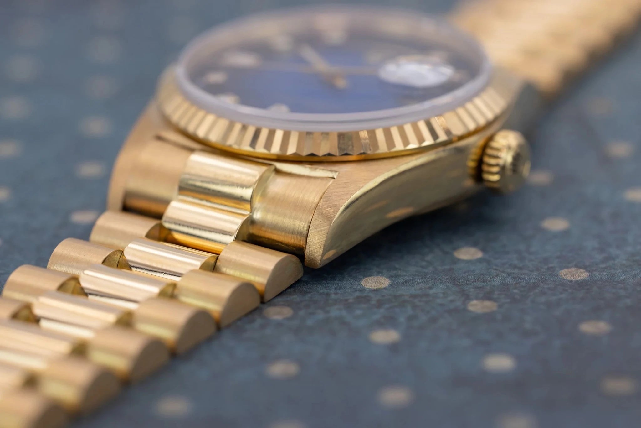 1987 Rolex Day-Date Ref. 18038 | Blue Vignette Dial | Box and Papers - Sierra Time Co