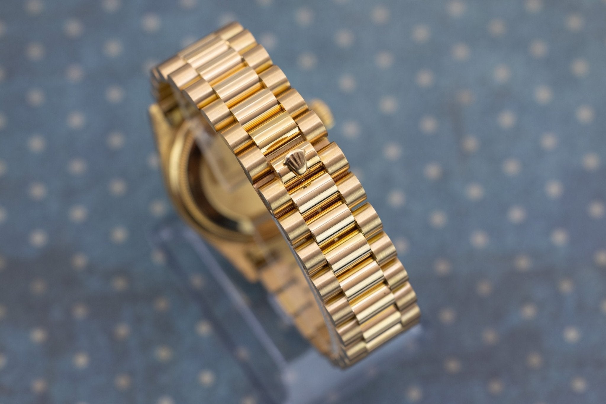 1987 Rolex Day-Date Ref. 18038 | Blue Vignette Dial | Box and Papers - Sierra Time Co