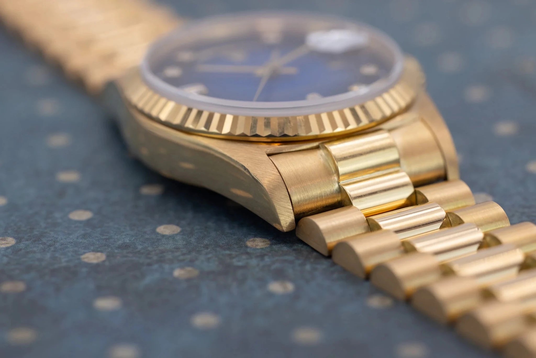 1987 Rolex Day-Date Ref. 18038 | Blue Vignette Dial | Box and Papers - Sierra Time Co