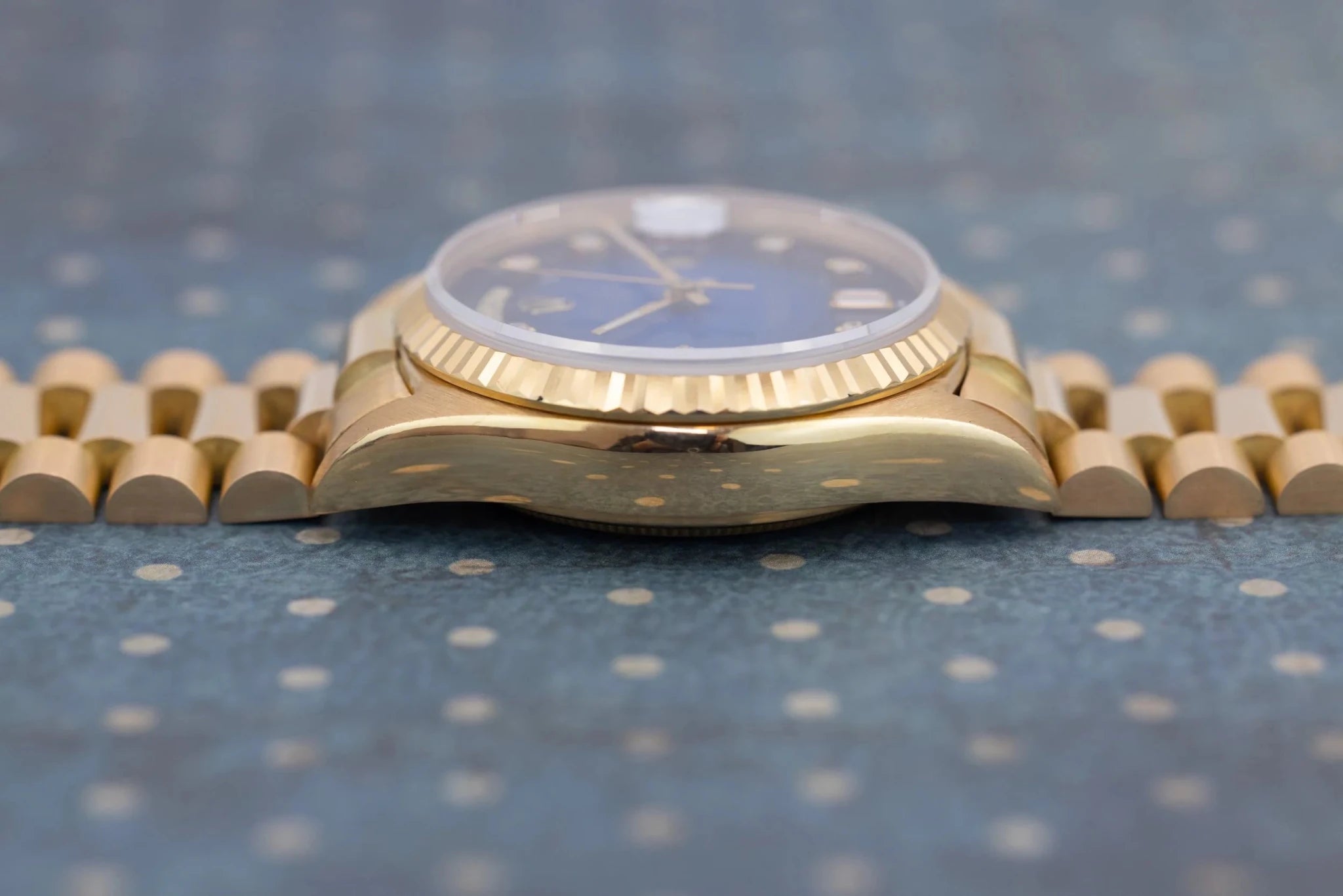 1987 Rolex Day-Date Ref. 18038 | Blue Vignette Dial | Box and Papers - Sierra Time Co