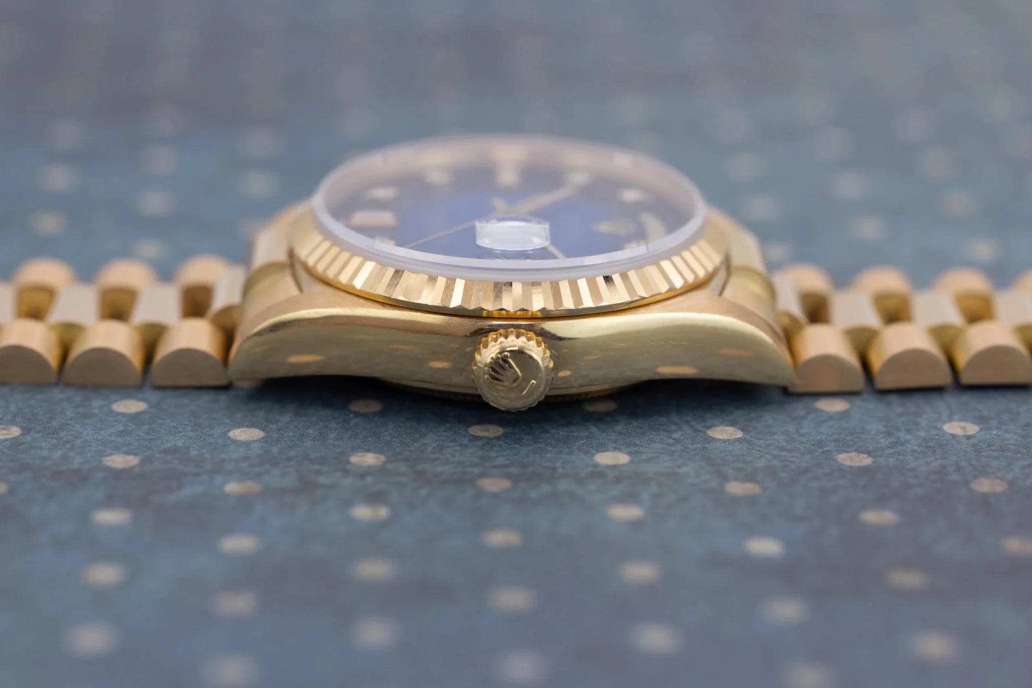 1987 Rolex Day-Date Ref. 18038 | Blue Vignette Dial | Box and Papers - Sierra Time Co