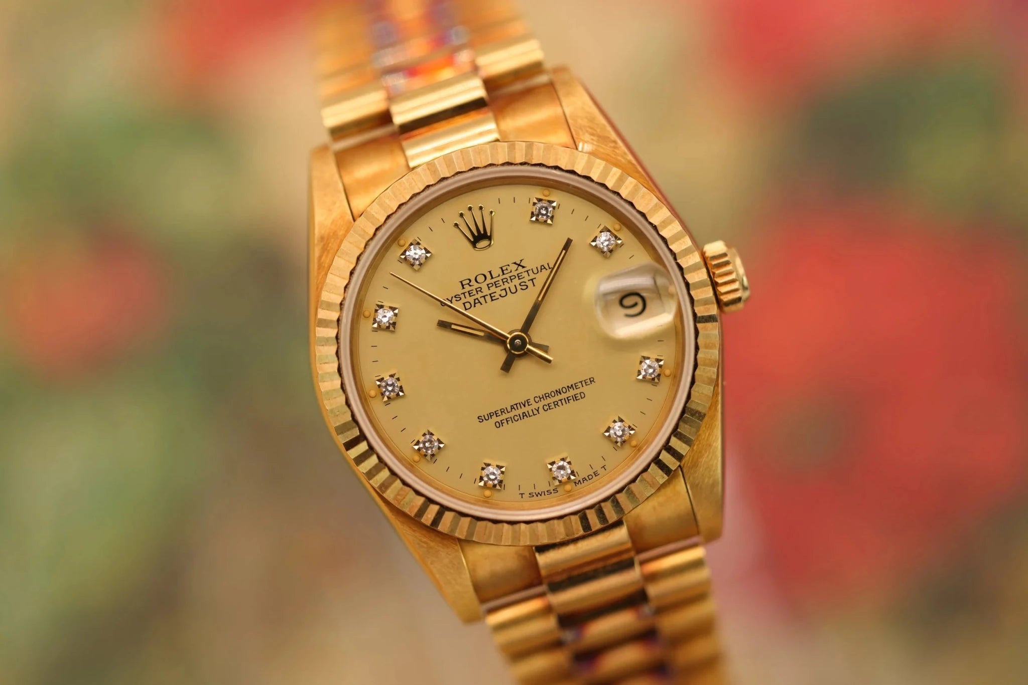 1987 Rolex Ladies Datejust Ref. 68278 | 18K Yellow Gold | Diamond Dial | Mint - Sierra Time Co