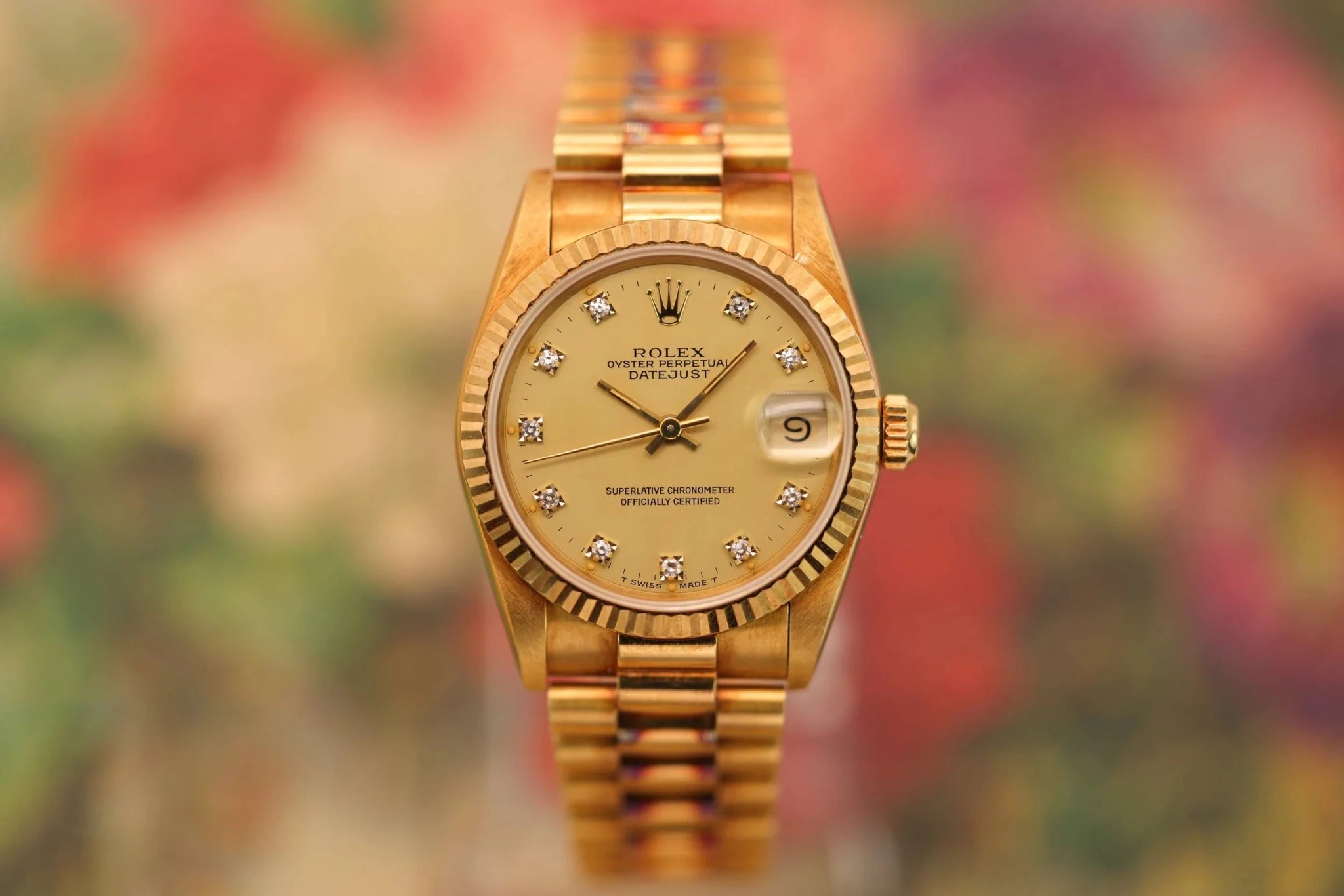 1987 Rolex Ladies Datejust Ref. 68278 | 18K Yellow Gold | Diamond Dial | Mint - Sierra Time Co