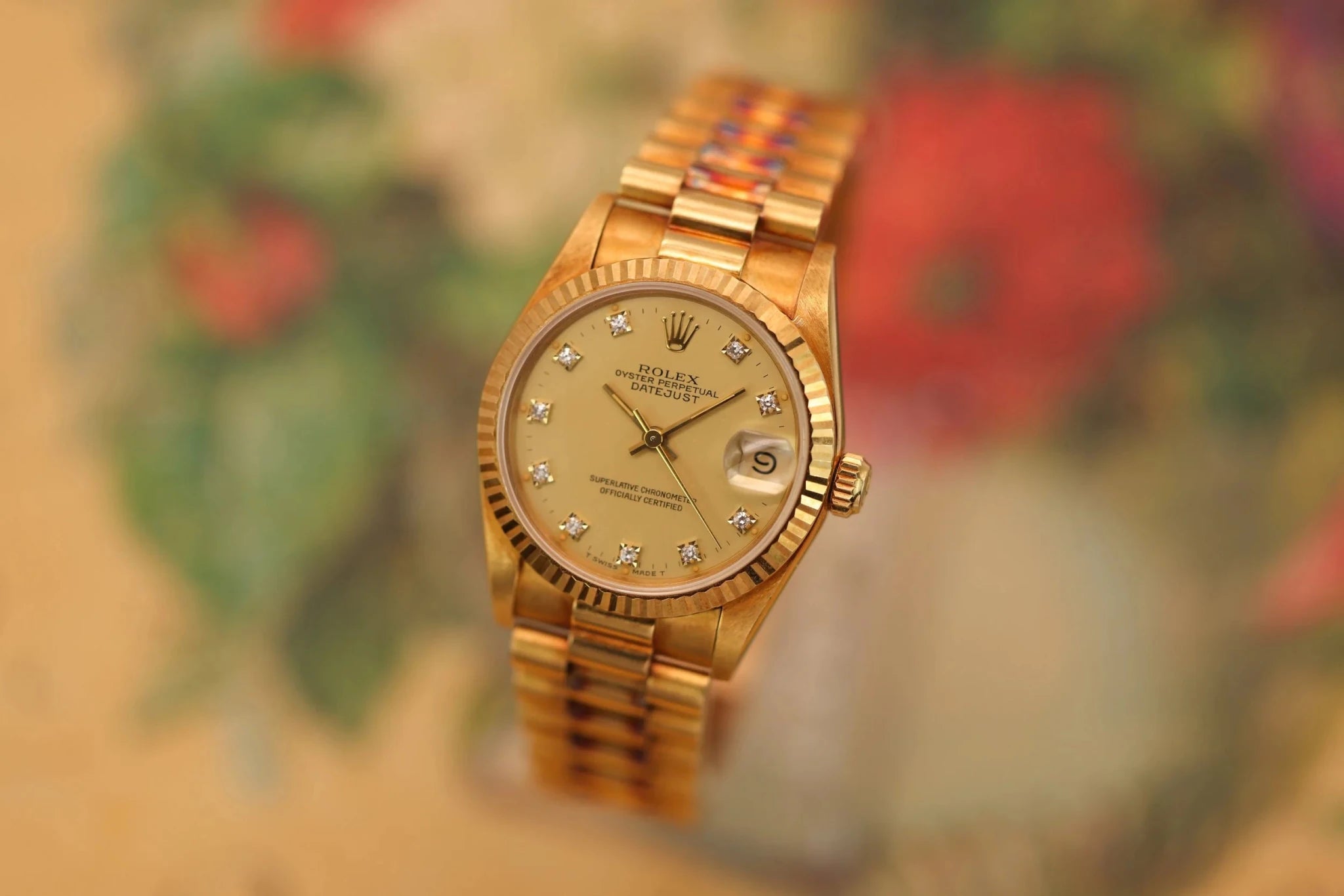 1987 Rolex Ladies Datejust Ref. 68278 | 18K Yellow Gold | Diamond Dial | Mint - Sierra Time Co