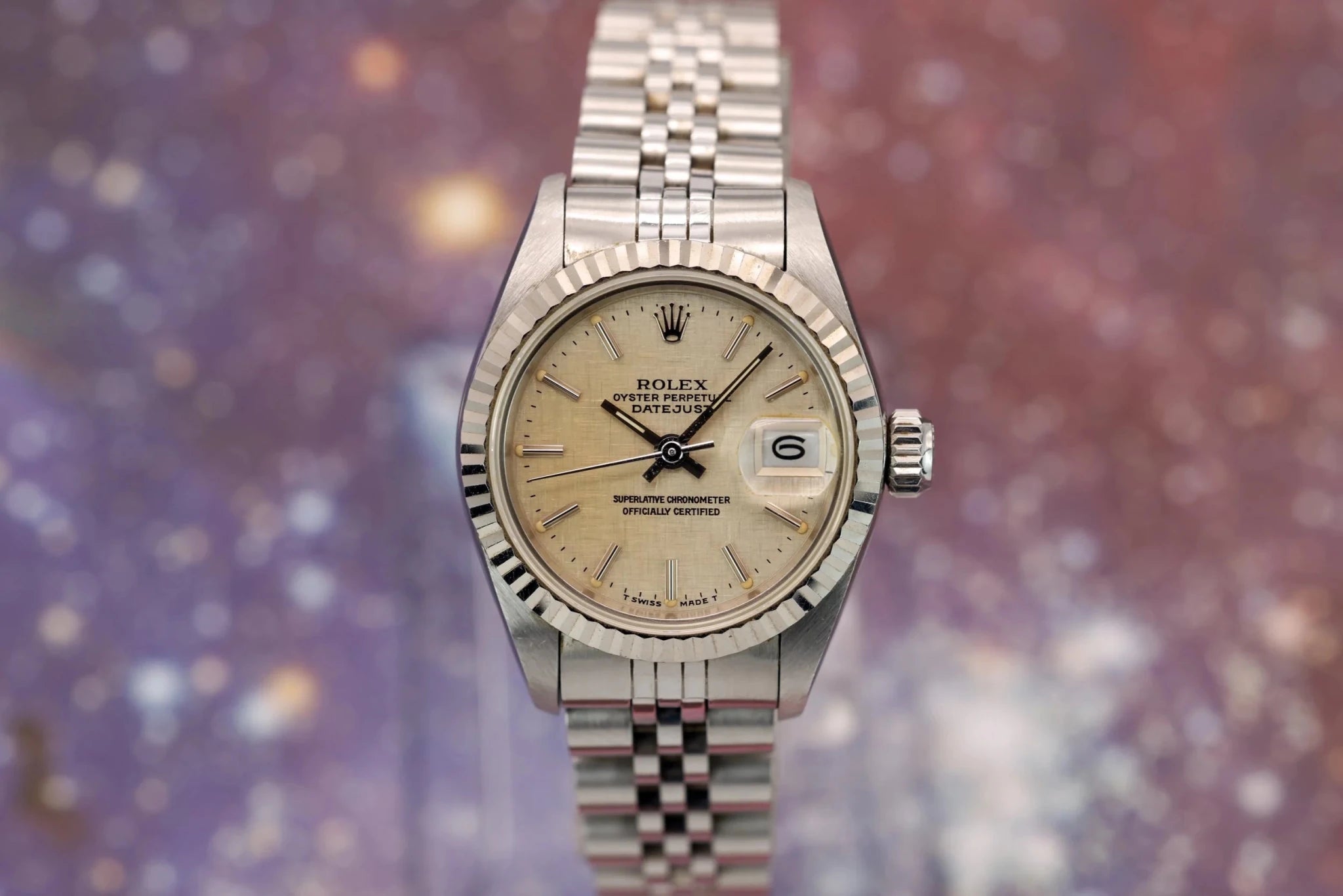 1987 Rolex Ladies Datejust Ref. 69174 | Linen Dial | Box and Papers - Sierra Time Co