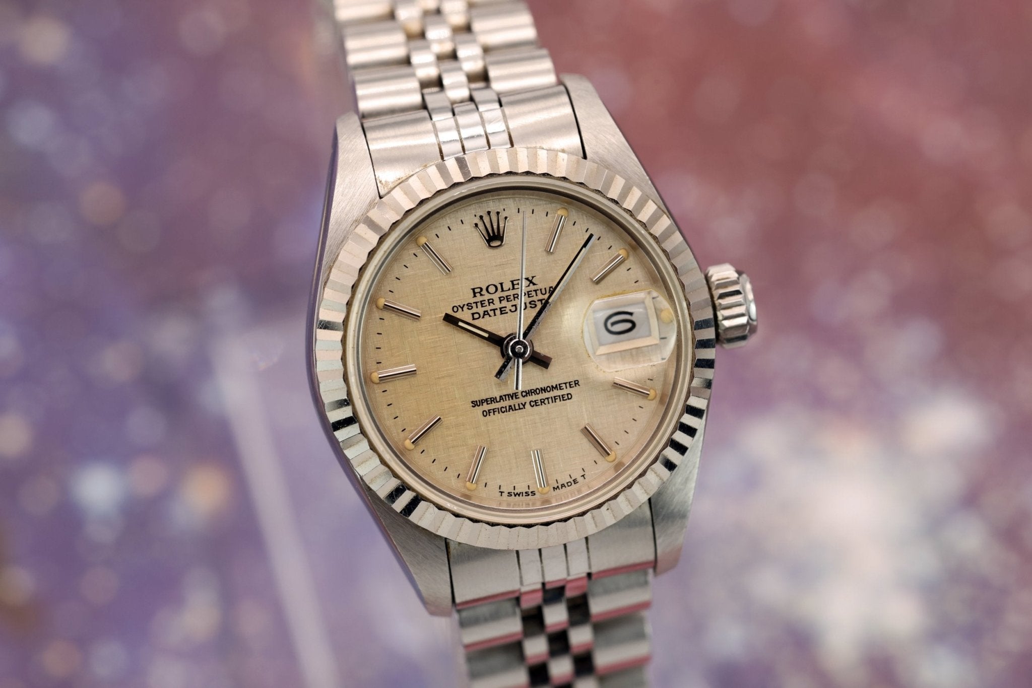 1987 Rolex Ladies Datejust Ref. 69174 | Linen Dial | Box and Papers - Sierra Time Co