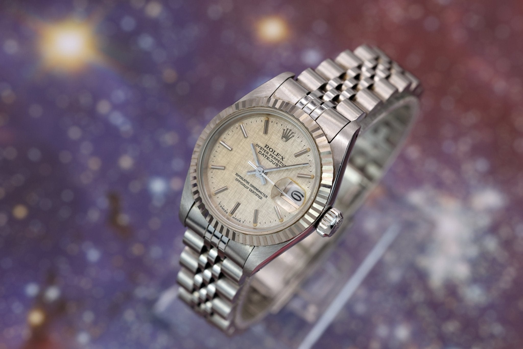 1987 Rolex Ladies Datejust Ref. 69174 | Linen Dial | Box and Papers - Sierra Time Co
