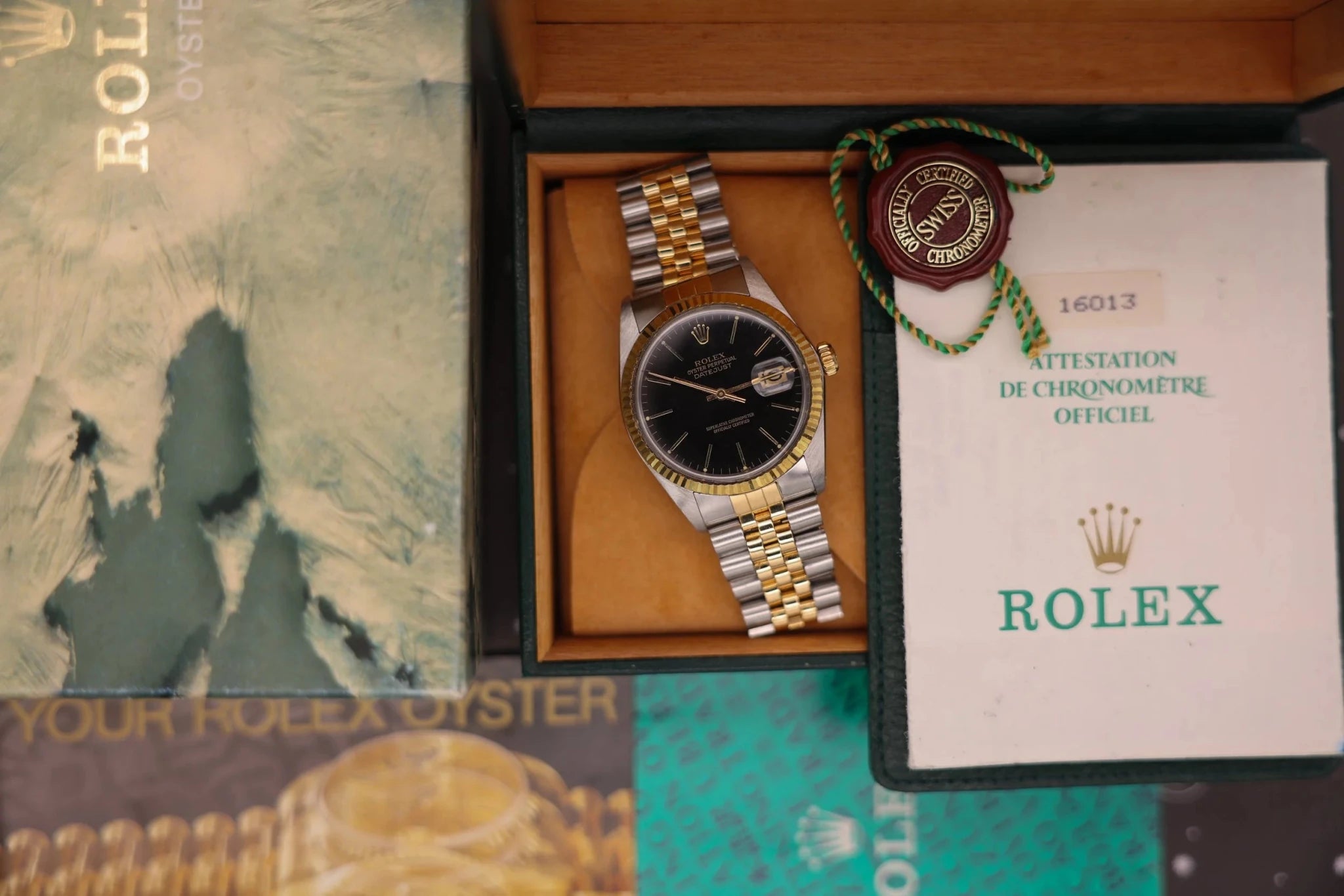 1988 Rolex Datejust Ref. 16013 | Black Dial | Box and Papers - Sierra Time Co