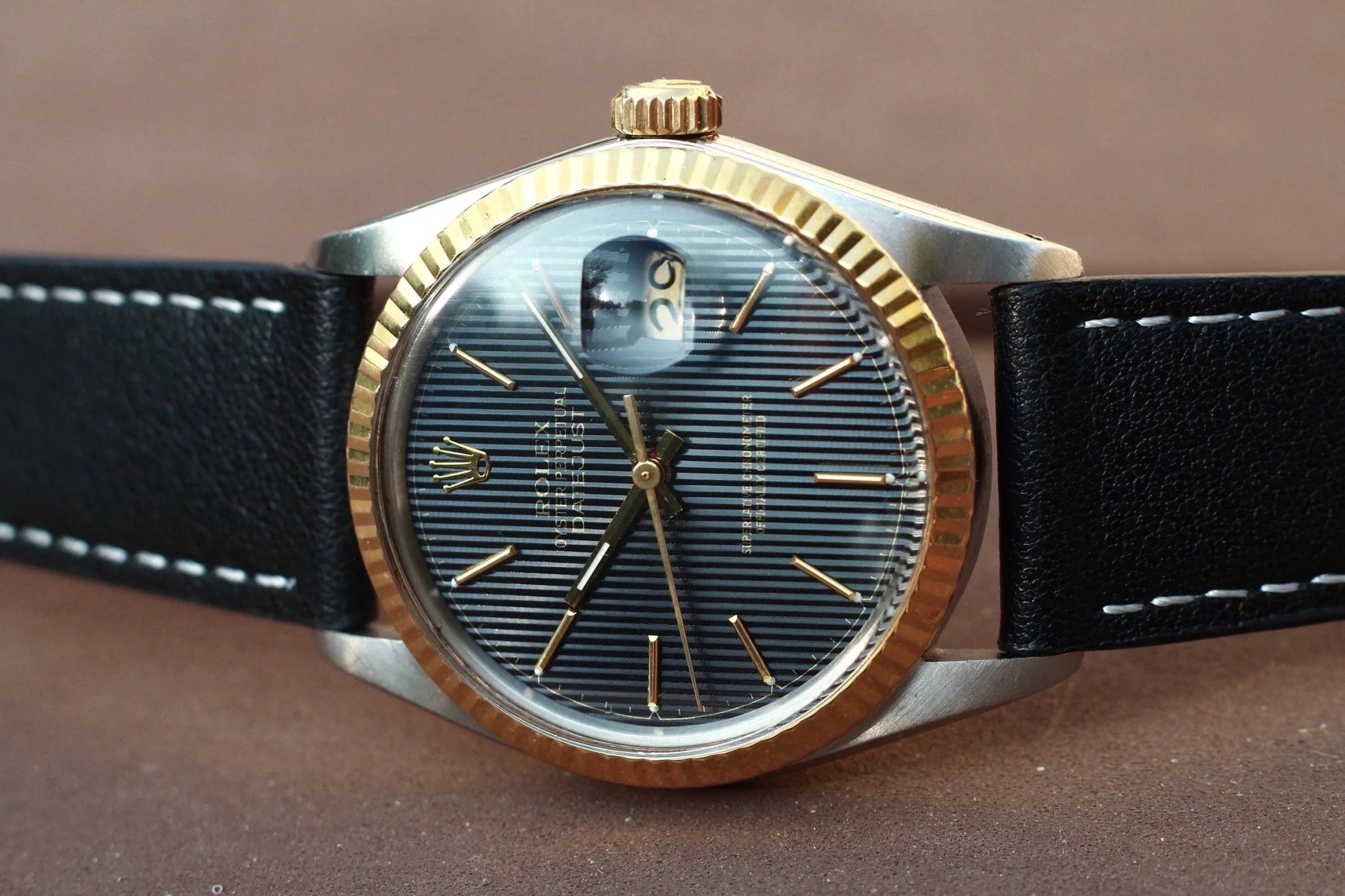 1988 Rolex Datejust Ref. 16013 Black Tapestry Dial | Papers - Sierra Time Co
