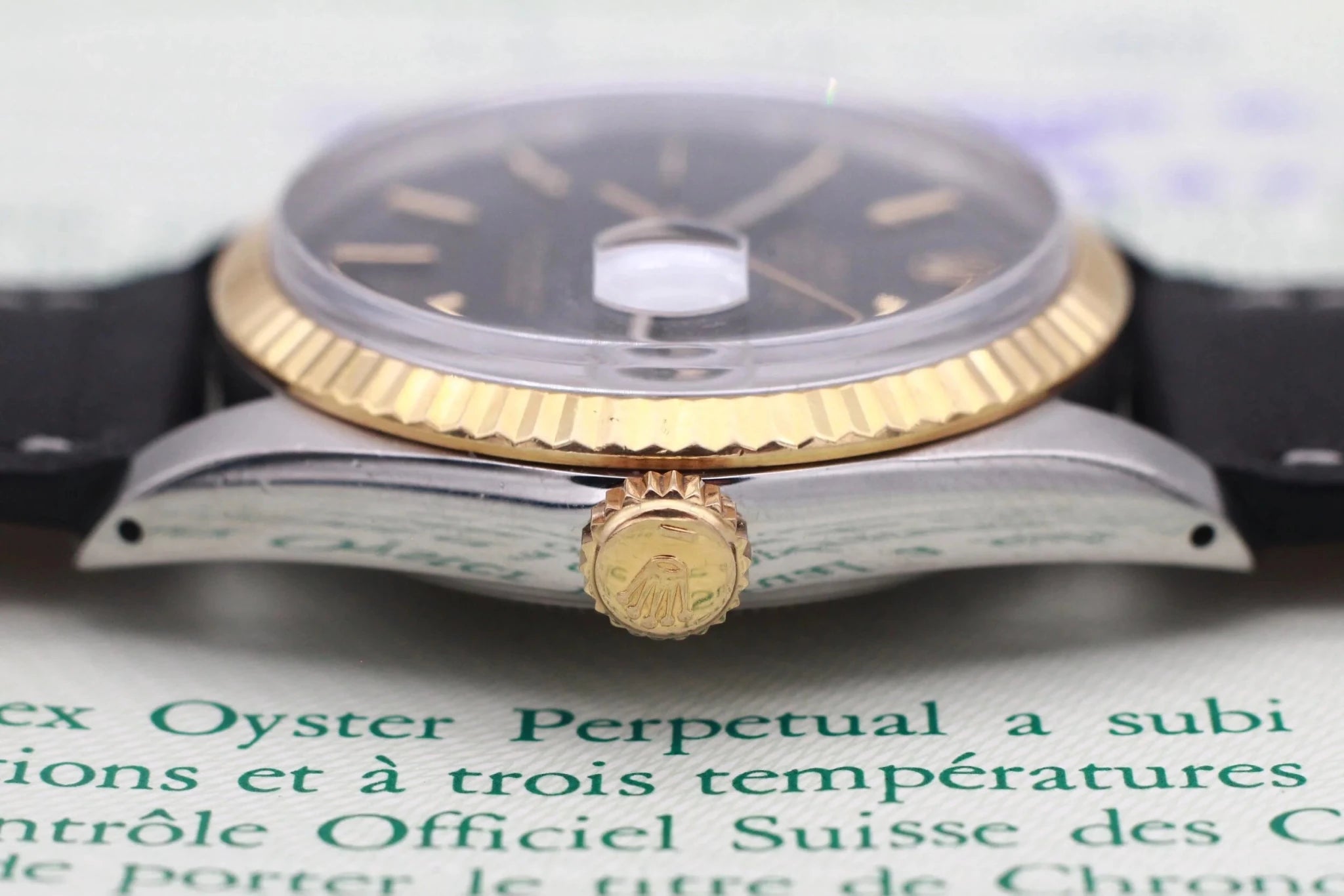 1988 Rolex Datejust Ref. 16013 Black Tapestry Dial | Papers - Sierra Time Co