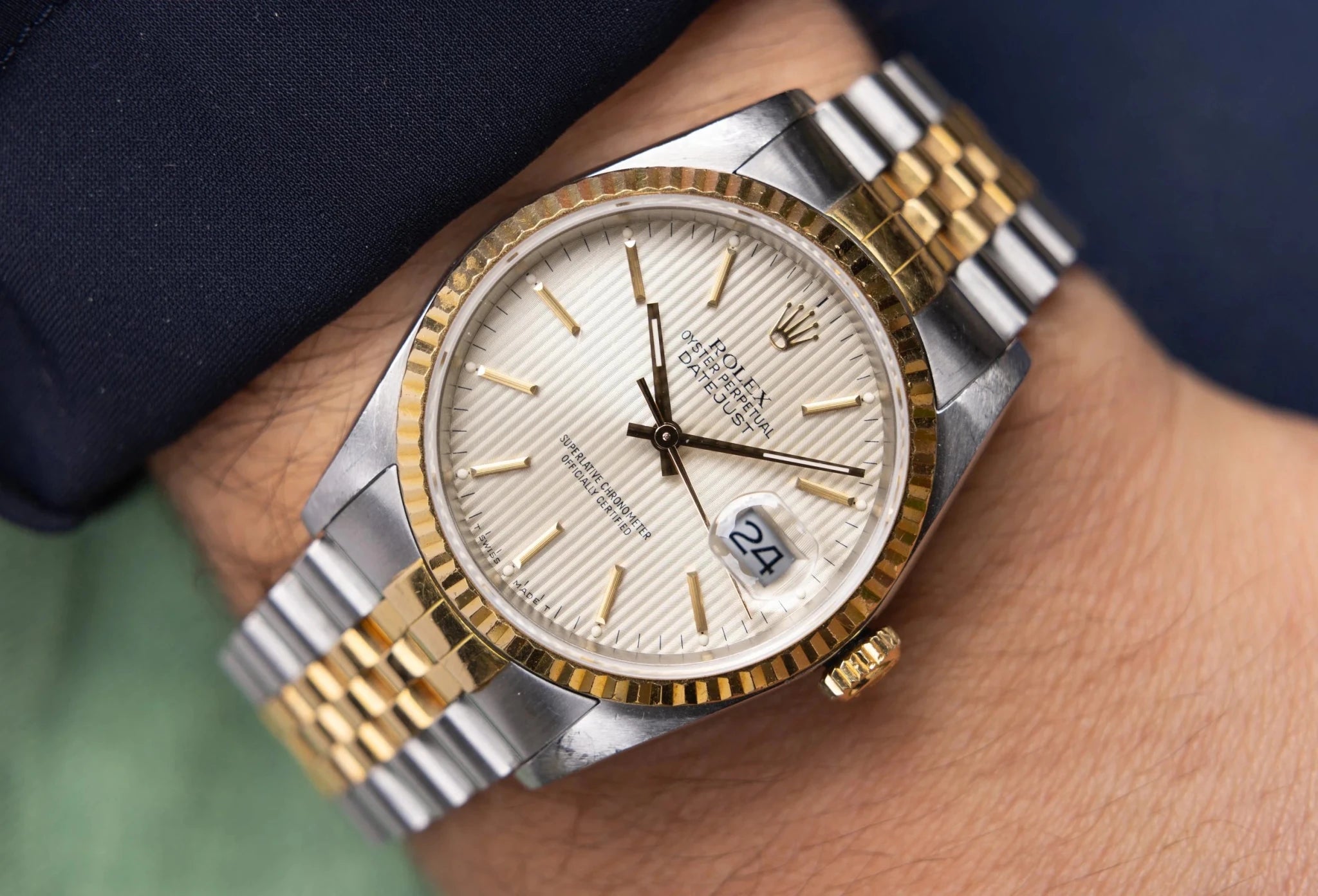 1988 Rolex Datejust Ref. 16233 | Silver Tapestry Dial - Sierra Time Co