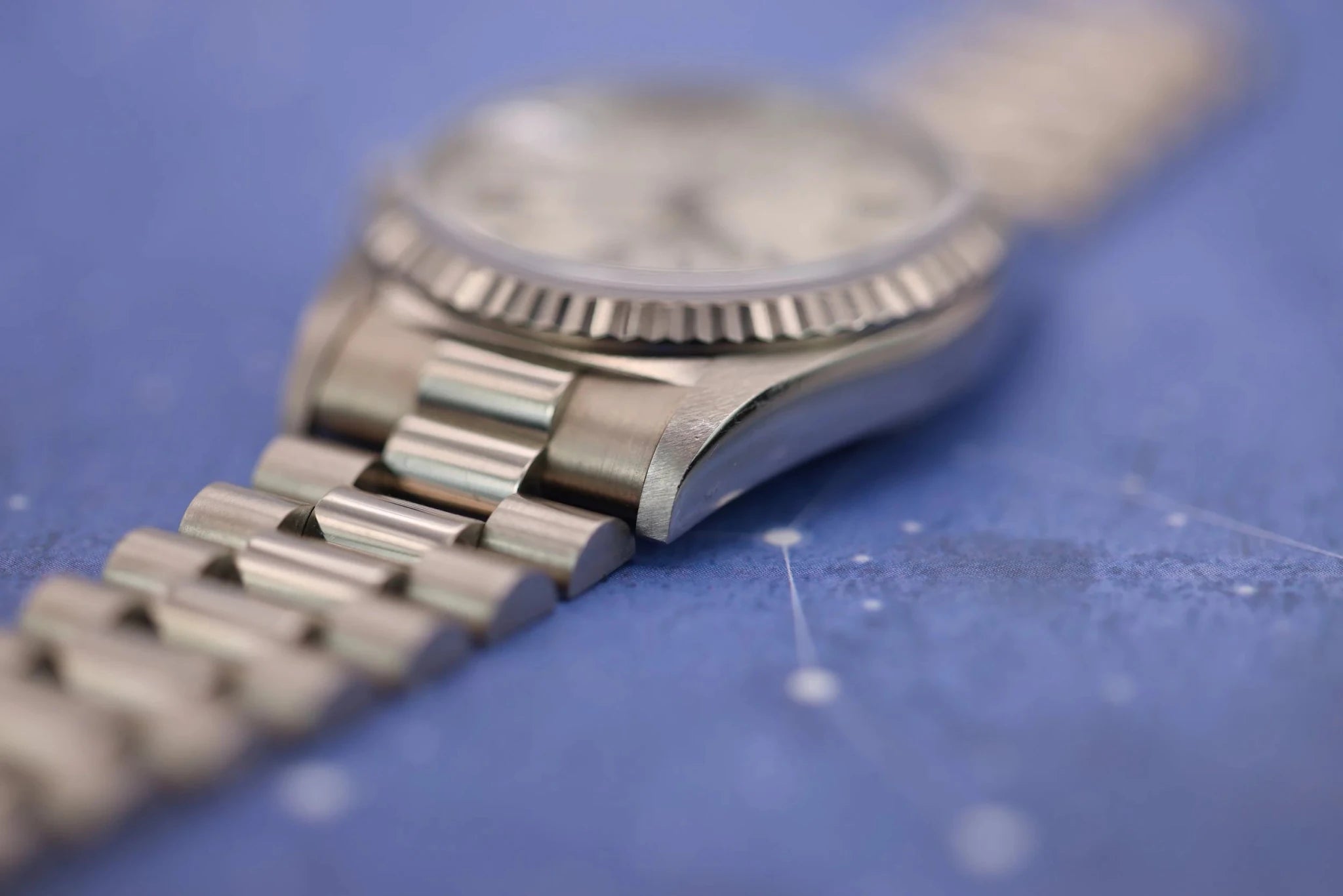 1988 Rolex Day-Date Ref. 18239 | Silver Stick Dial - Sierra Time Co