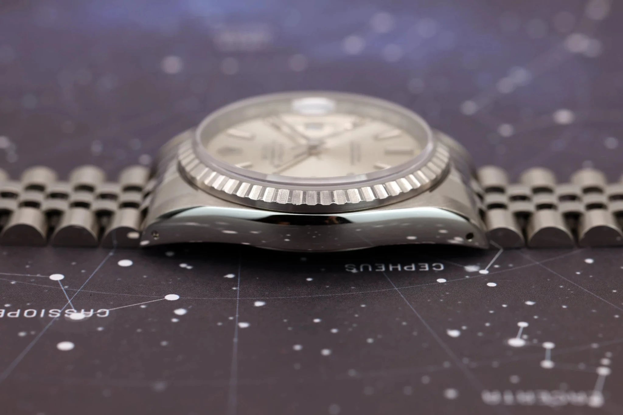 1989 Rolex Datejust Ref. 16220 | Silver Tapestry Dial | Box and Papers - Sierra Time Co