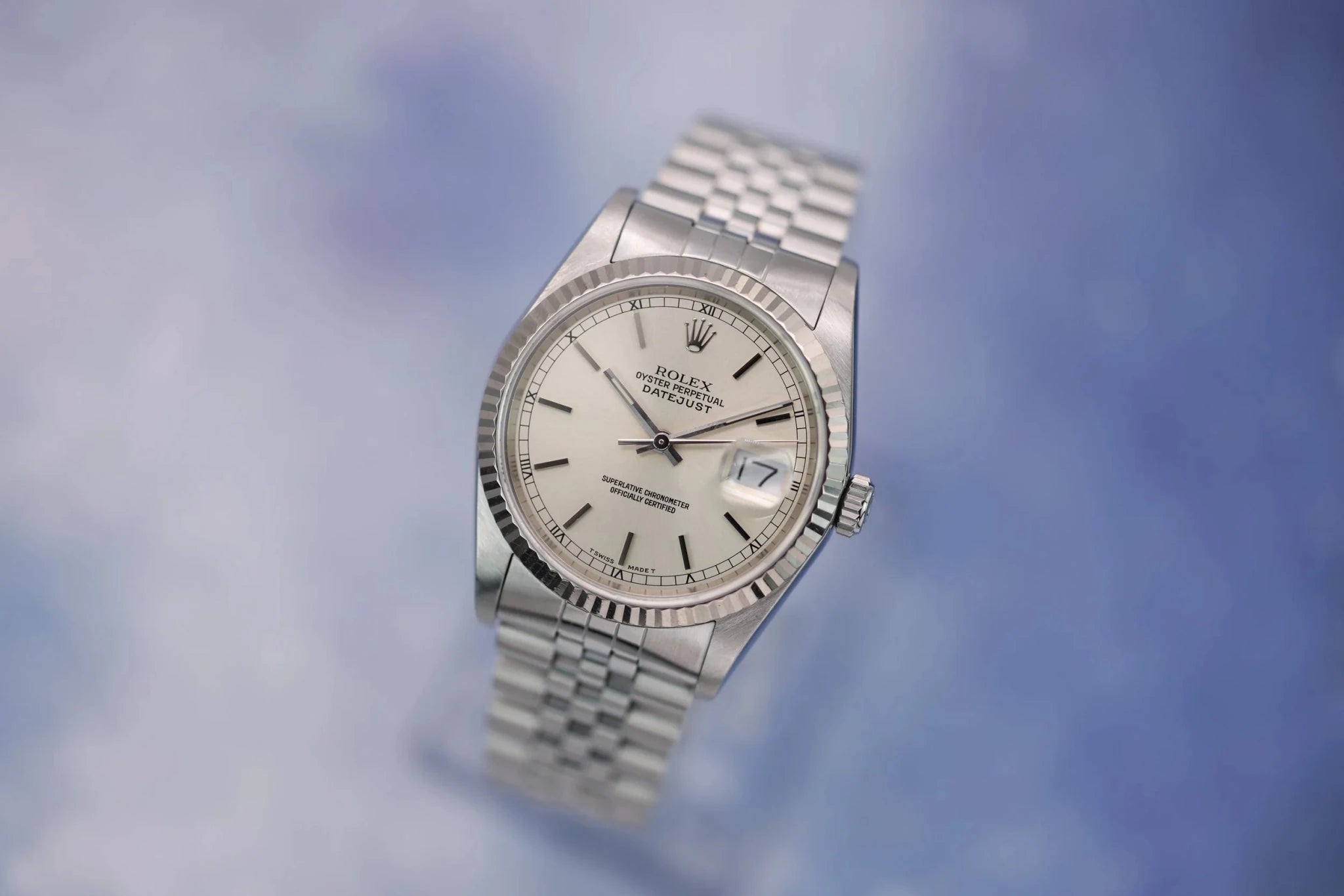 1989 Rolex Datejust Ref. 16234 | Silver Stick Dial | Box and Papers - Sierra Time Co