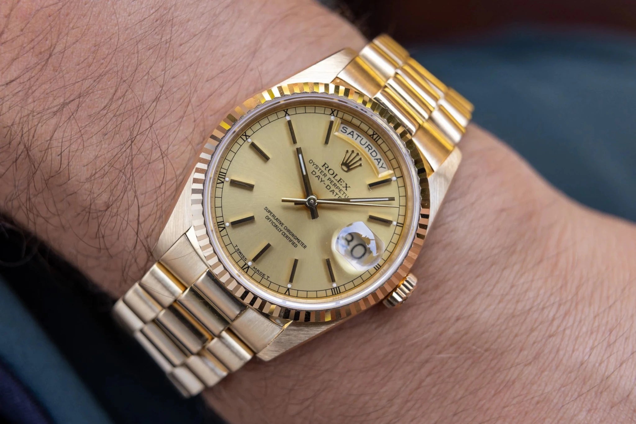 1989 Rolex Day-Date Ref. 18238 | Champagne Dial | Box and Papers - Sierra Time Co