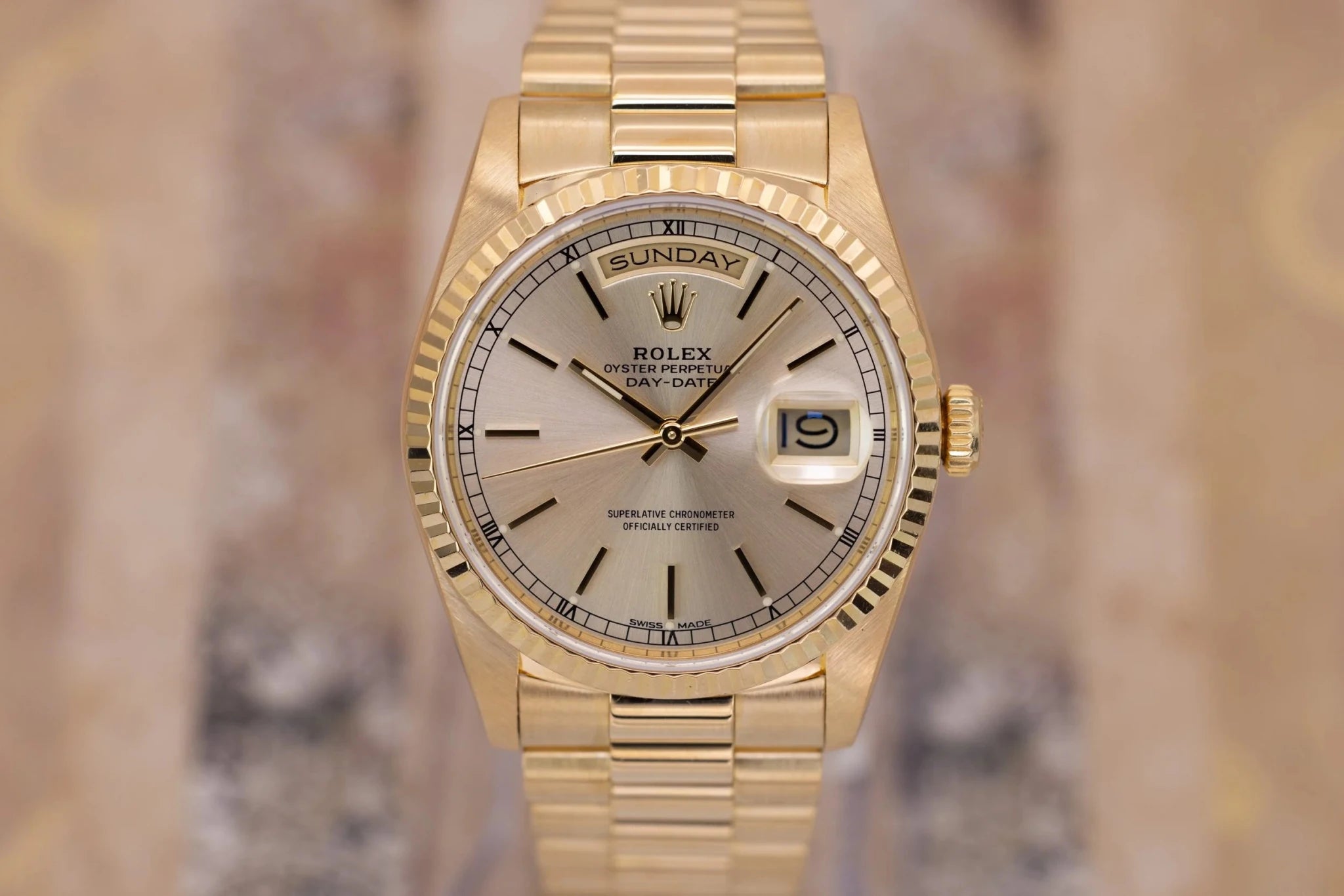 1989 Rolex Day-Date Ref. 18238 | Double-Quickset | Silver Dial - Sierra Time Co