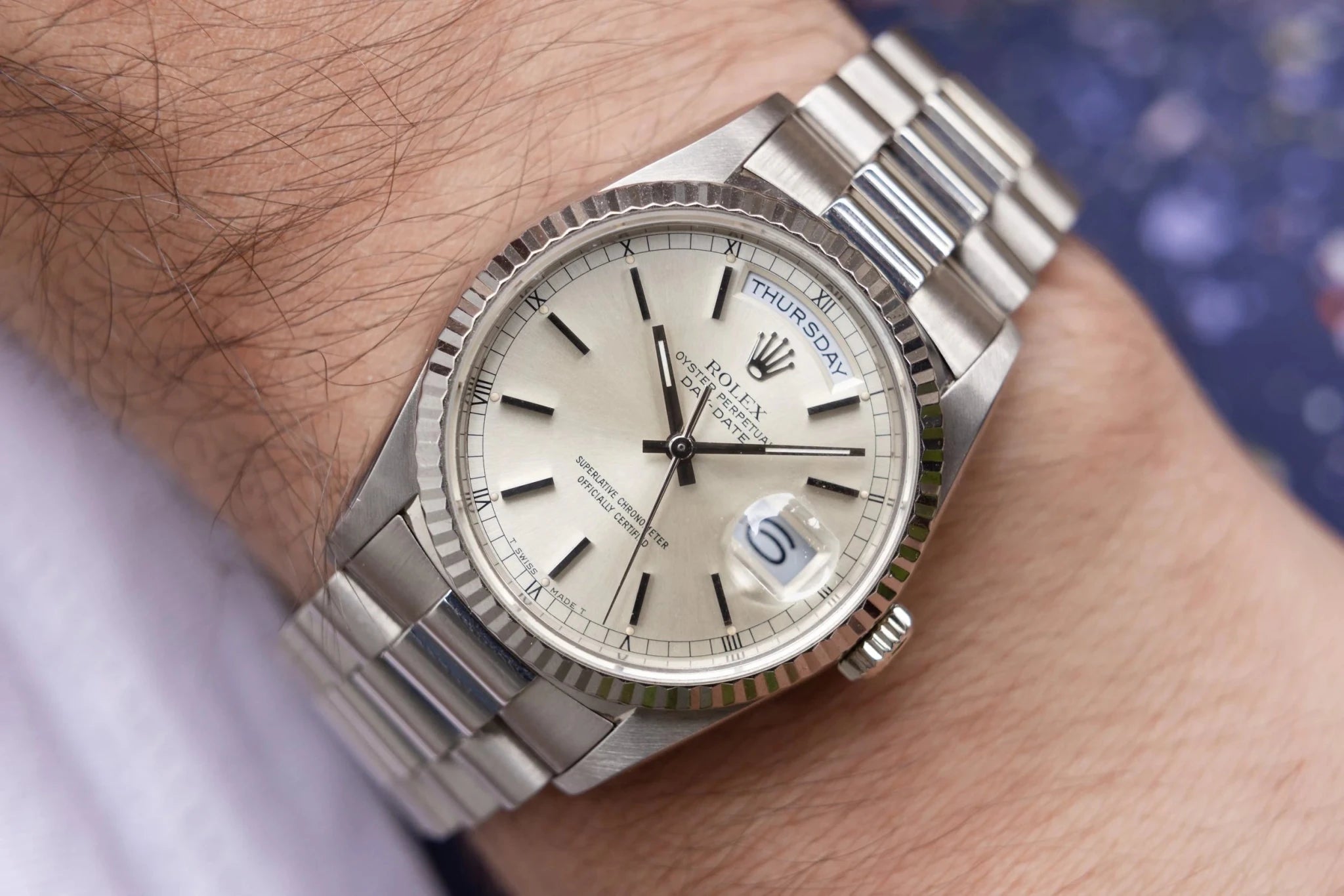 1989 Rolex Day-Date Ref. 18239 | Silver Dial - Sierra Time Co