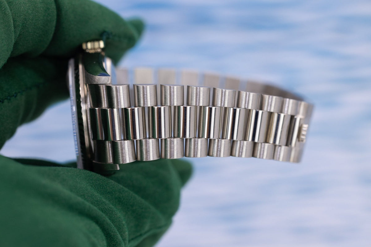 1989 Rolex Day-Date Ref. 18239 | Silver Dial | 18K White Gold | Box and Papers - Sierra Time Co