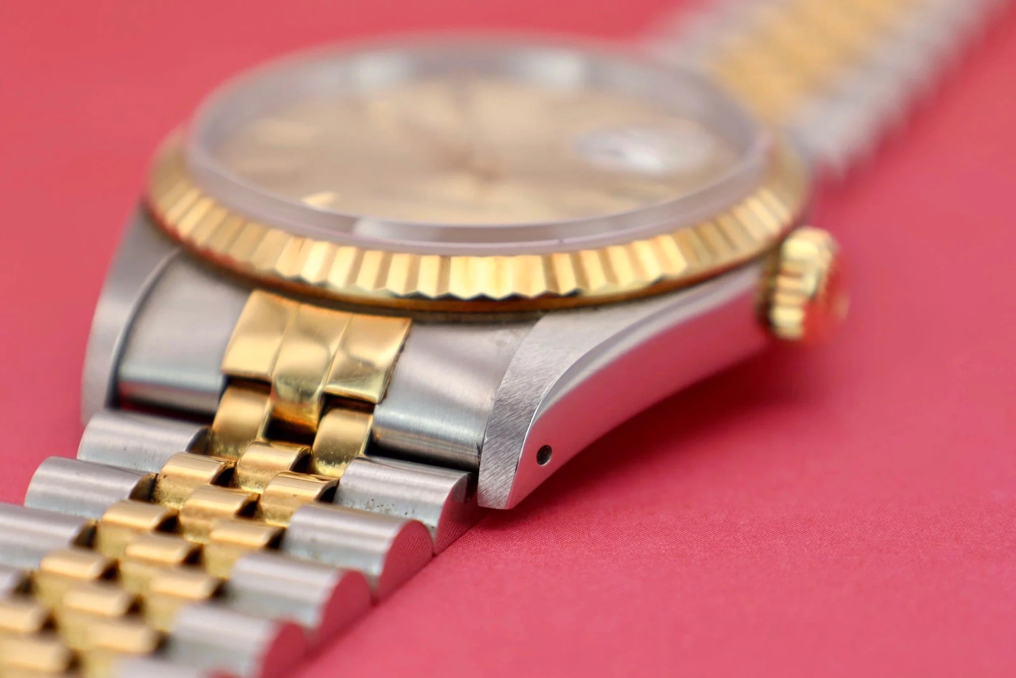 1990 Rolex Datejust Ref. 16233 | Champagne Tapestry | Box and Papers - Sierra Time Co