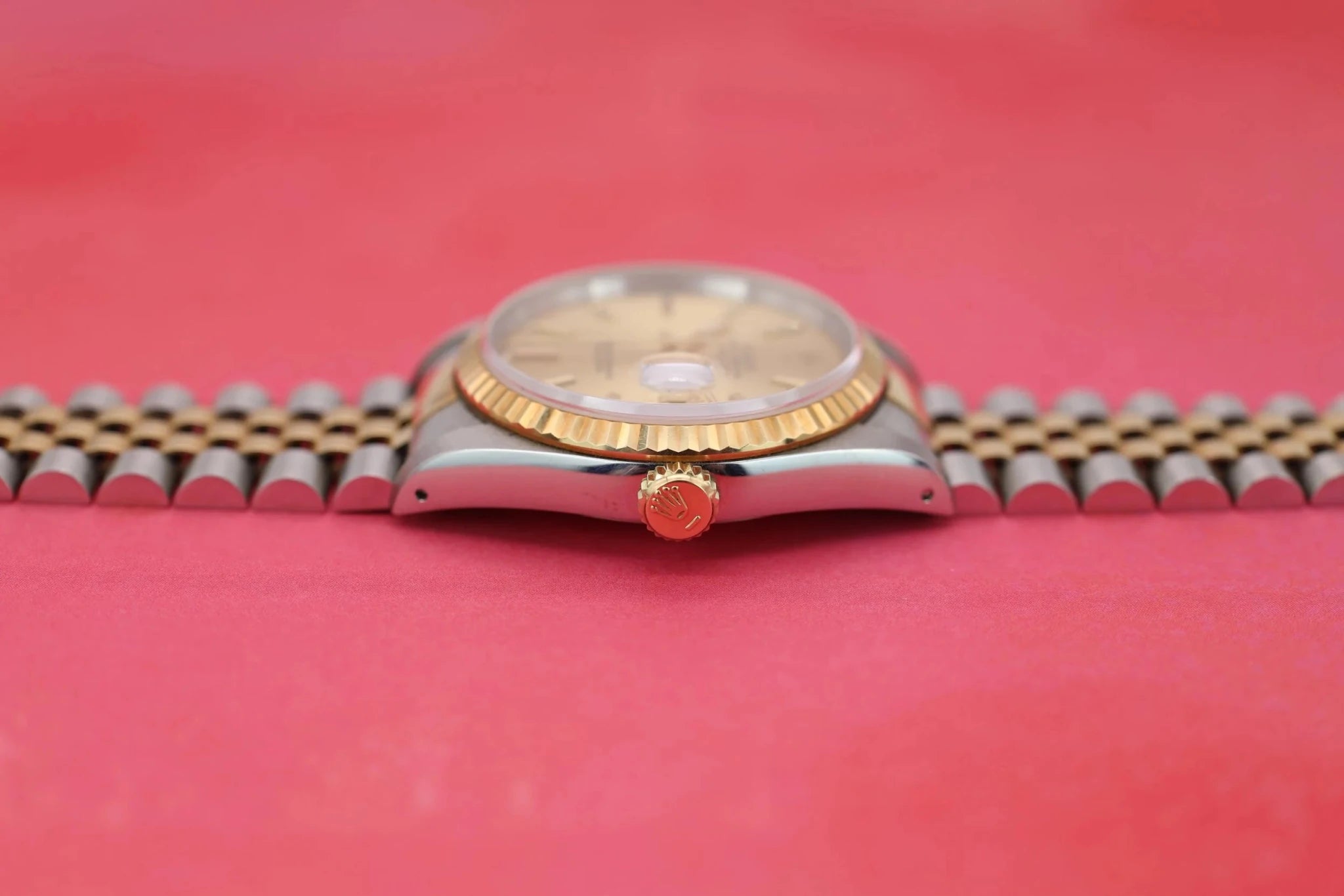 1990 Rolex Datejust Ref. 16233 | Champagne Tapestry | Box and Papers - Sierra Time Co