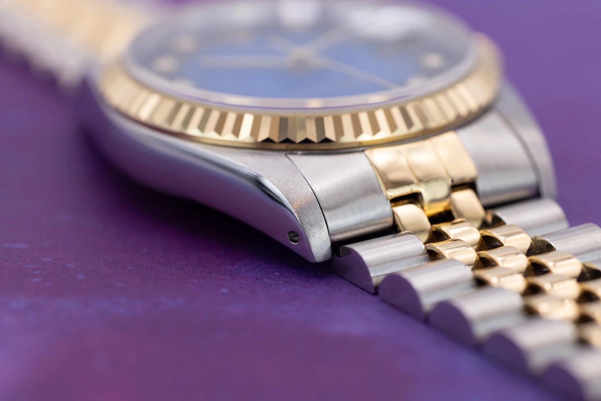1990 Rolex Datejust Ref. 16233G | Blue Vignette Diamond Dial - Sierra Time Co
