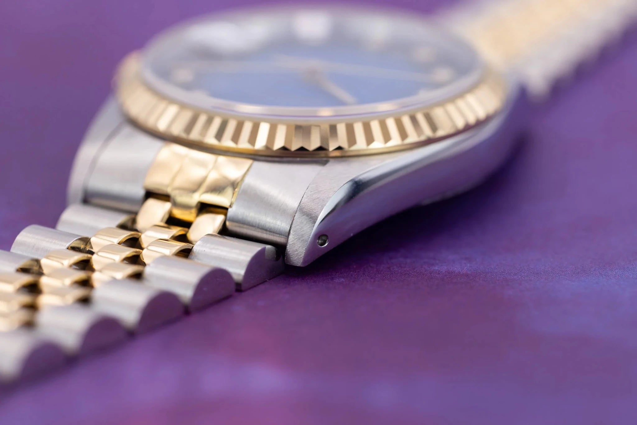 1990 Rolex Datejust Ref. 16233G | Blue Vignette Diamond Dial - Sierra Time Co
