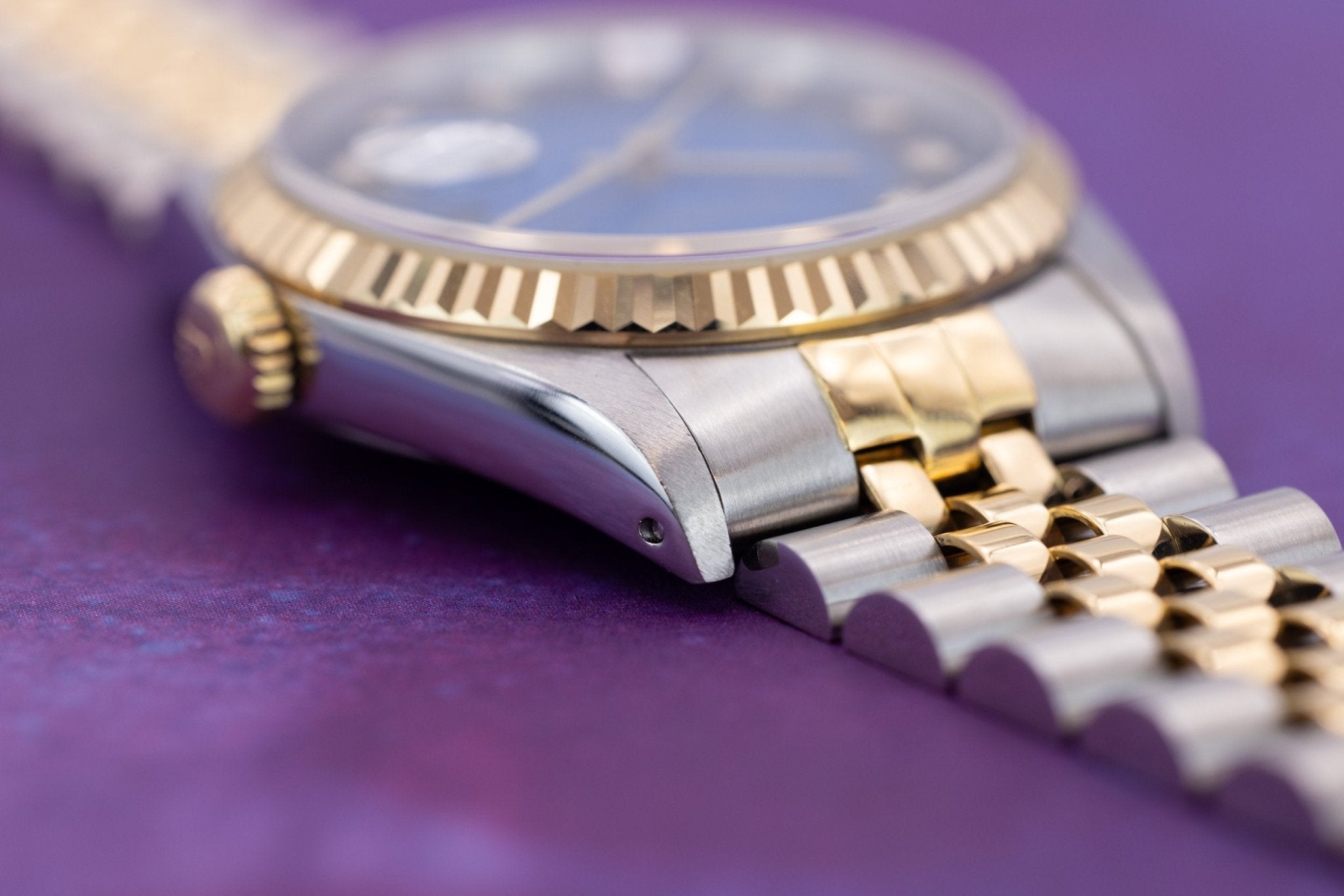 1990 Rolex Datejust Ref. 16233G | Blue Vignette Diamond Dial - Sierra Time Co