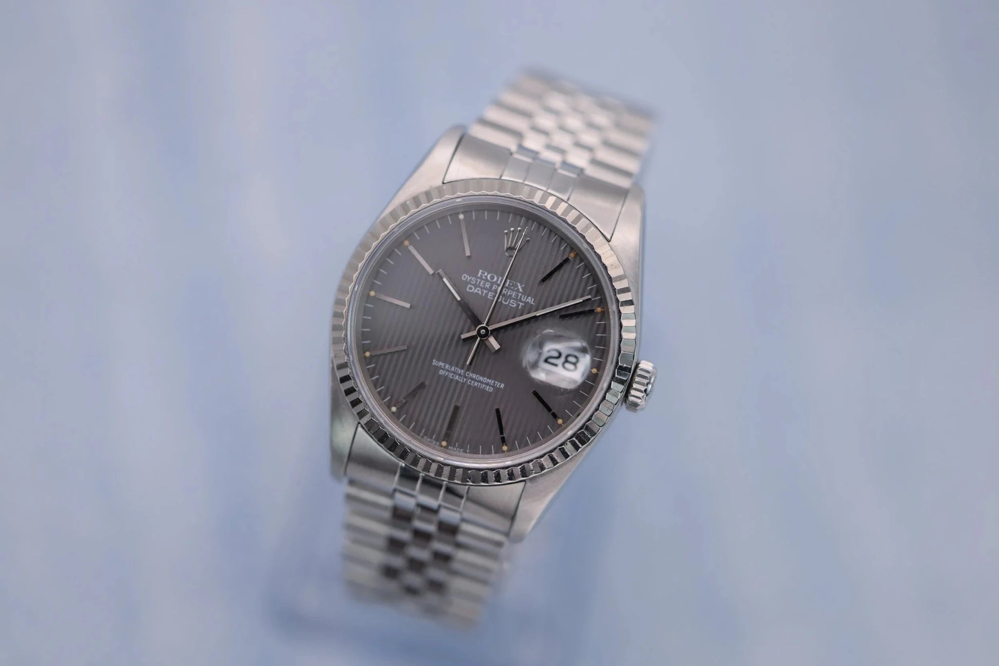 1990 Rolex Datejust Ref. 16234 | Grey Tapestry Dial - Sierra Time Co
