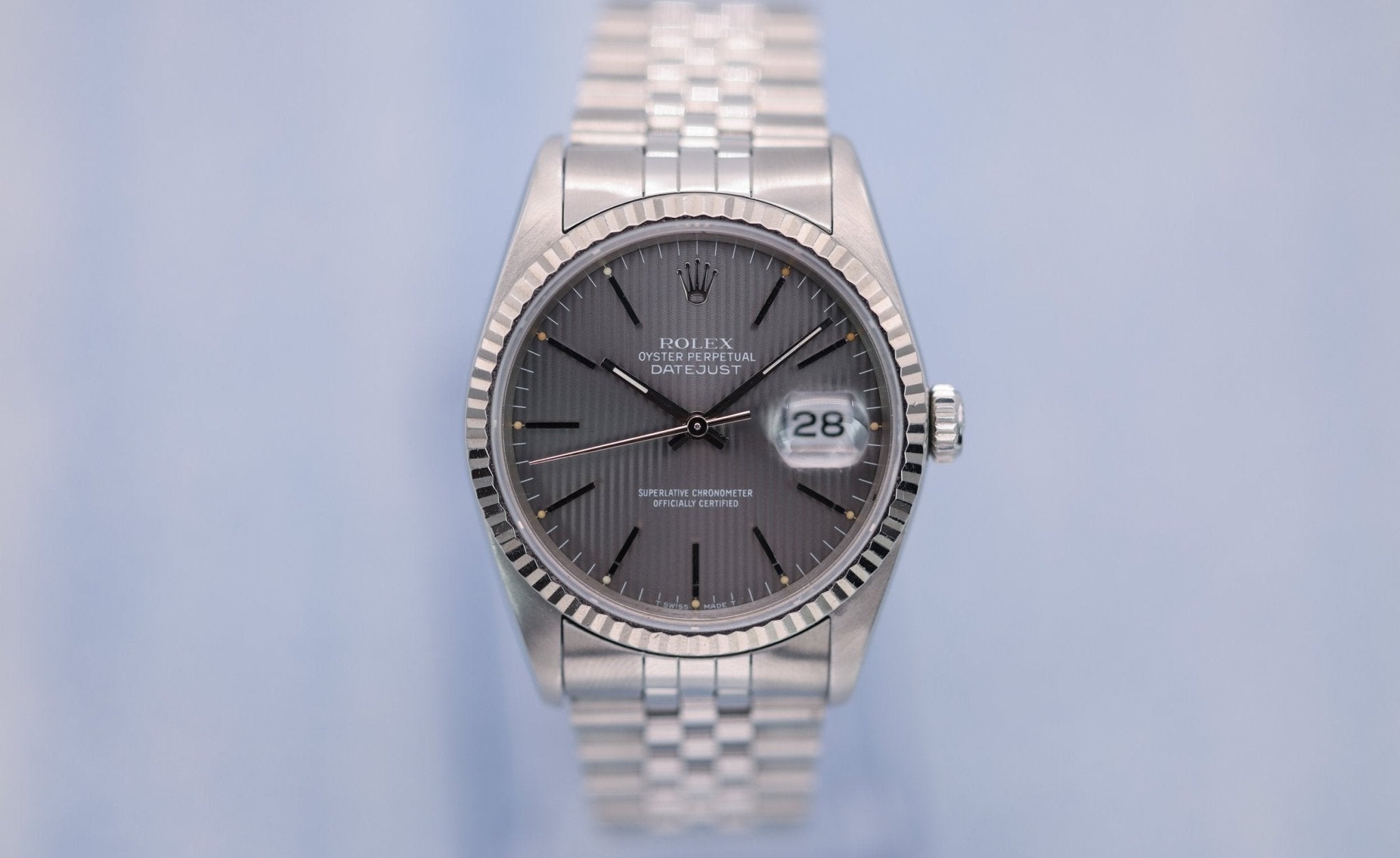 1990 Rolex Datejust Ref. 16234 | Grey Tapestry Dial - Sierra Time Co