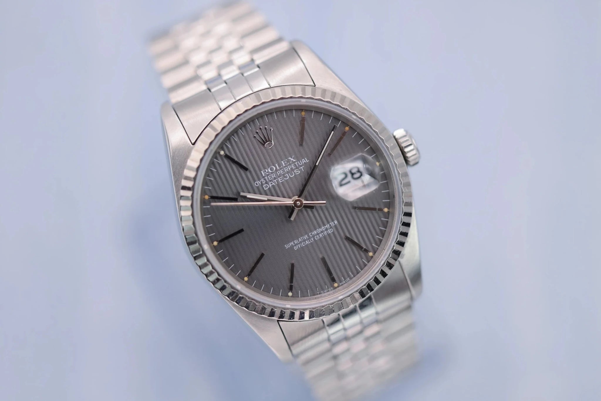 1990 Rolex Datejust Ref. 16234 | Grey Tapestry Dial - Sierra Time Co