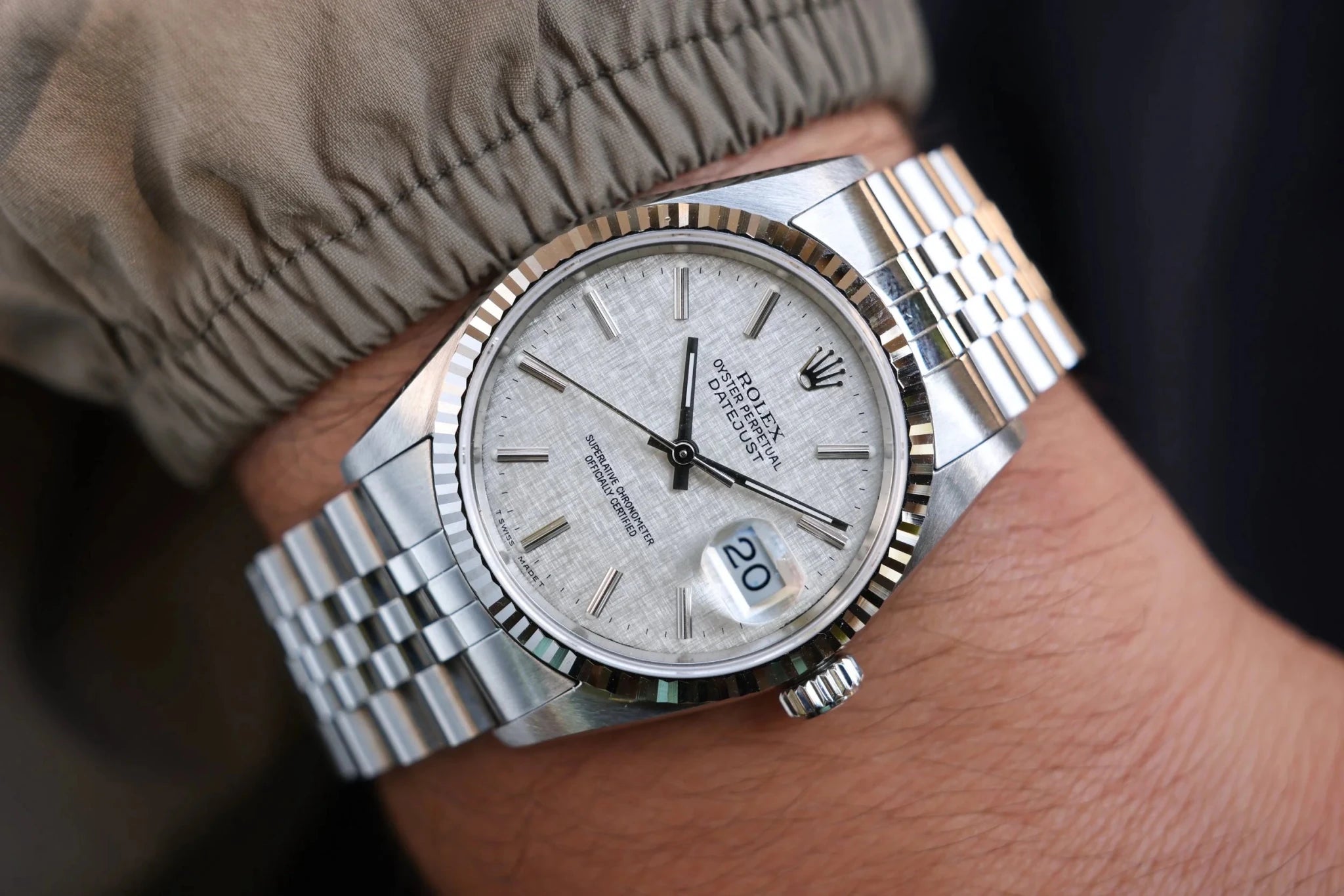 1990 Rolex Datejust Ref. 16234 | Rare Linen Dial - Sierra Time Co