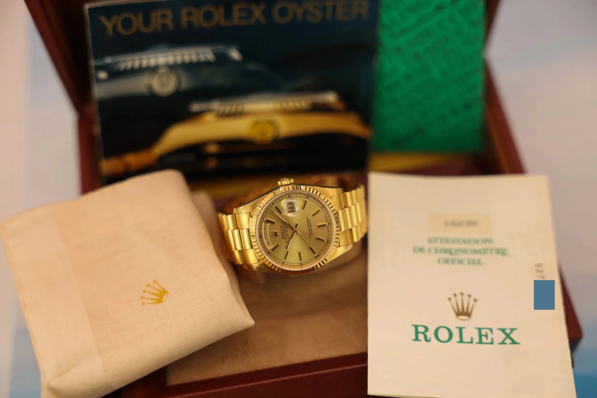 1990 Rolex Day-Date Ref. 18238 | Champagne Dial | Box and Papers - Sierra Time Co