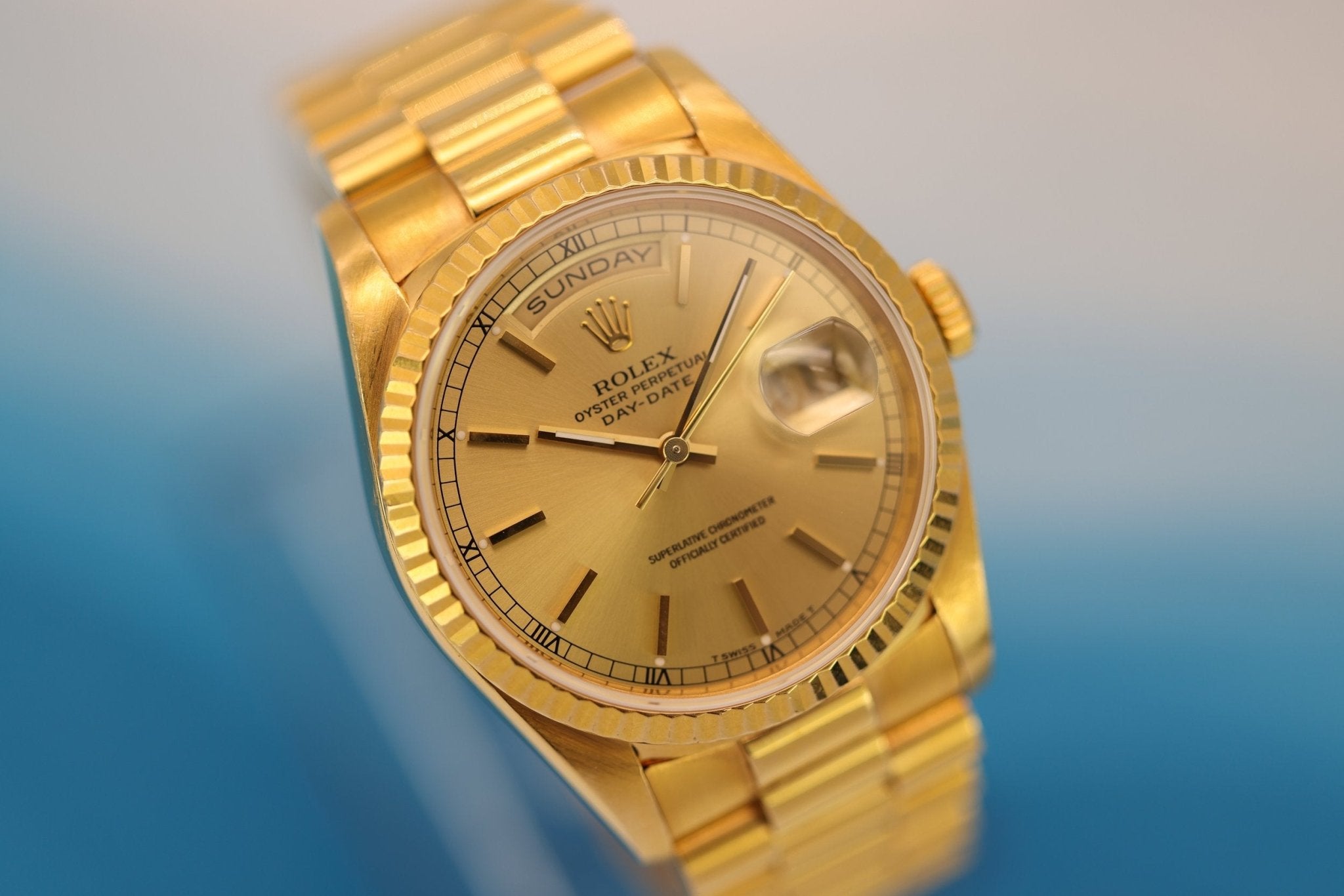 1990 Rolex Day-Date Ref. 18238 | Champagne Dial | Box and Papers - Sierra Time Co