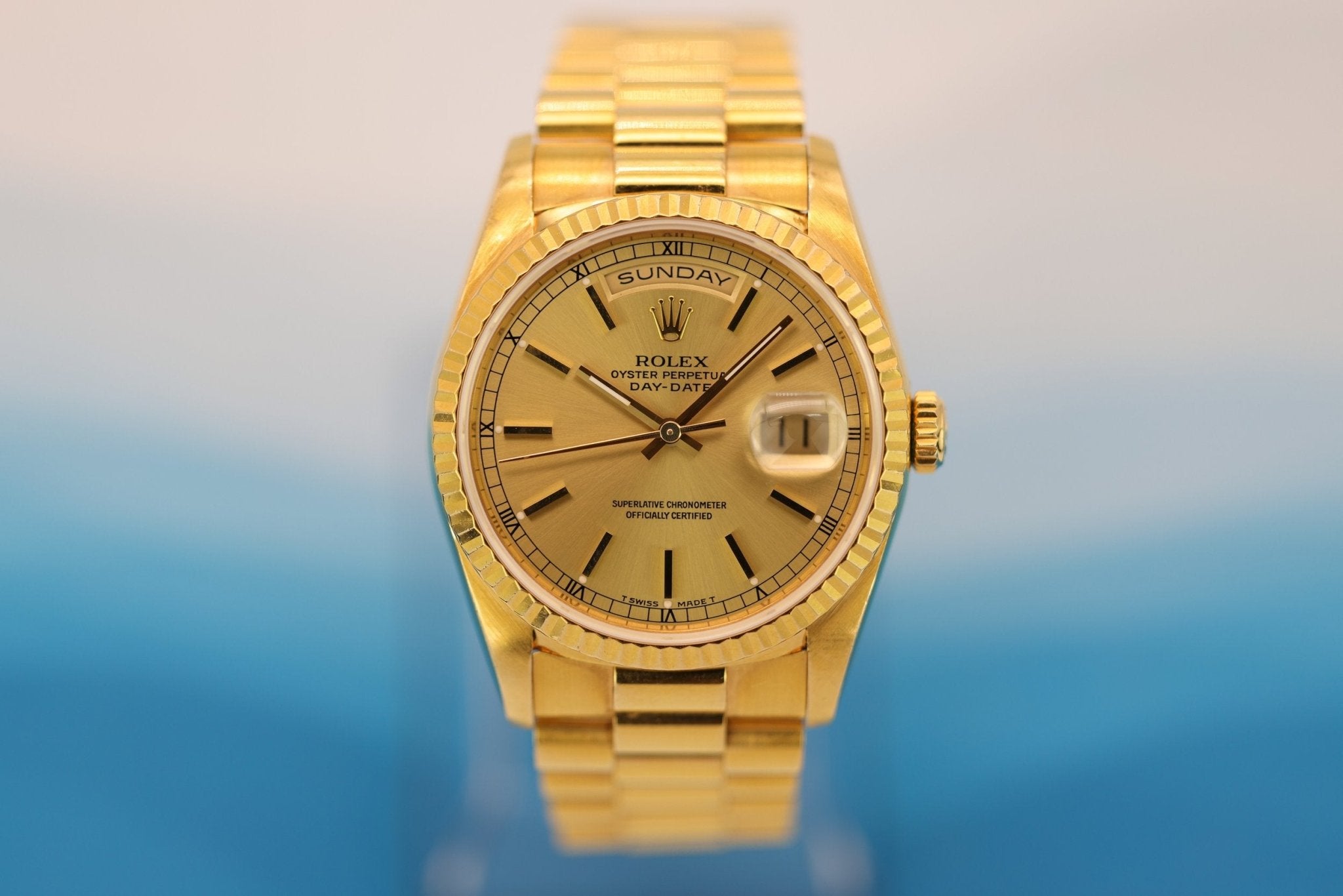 1990 Rolex Day-Date Ref. 18238 | Champagne Dial | Box and Papers - Sierra Time Co